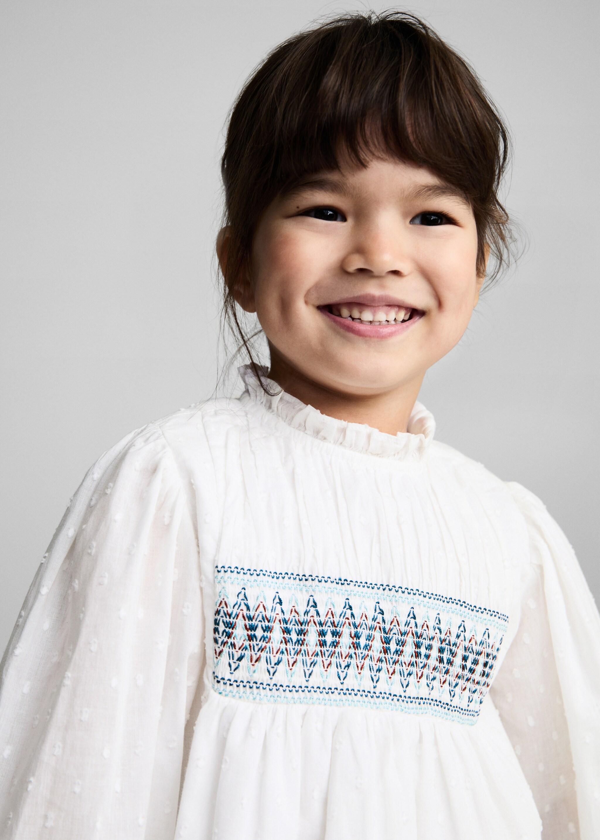 Blouse coton broderies - Détail de l'article 1, Blanc. Ref: 87060634-00.