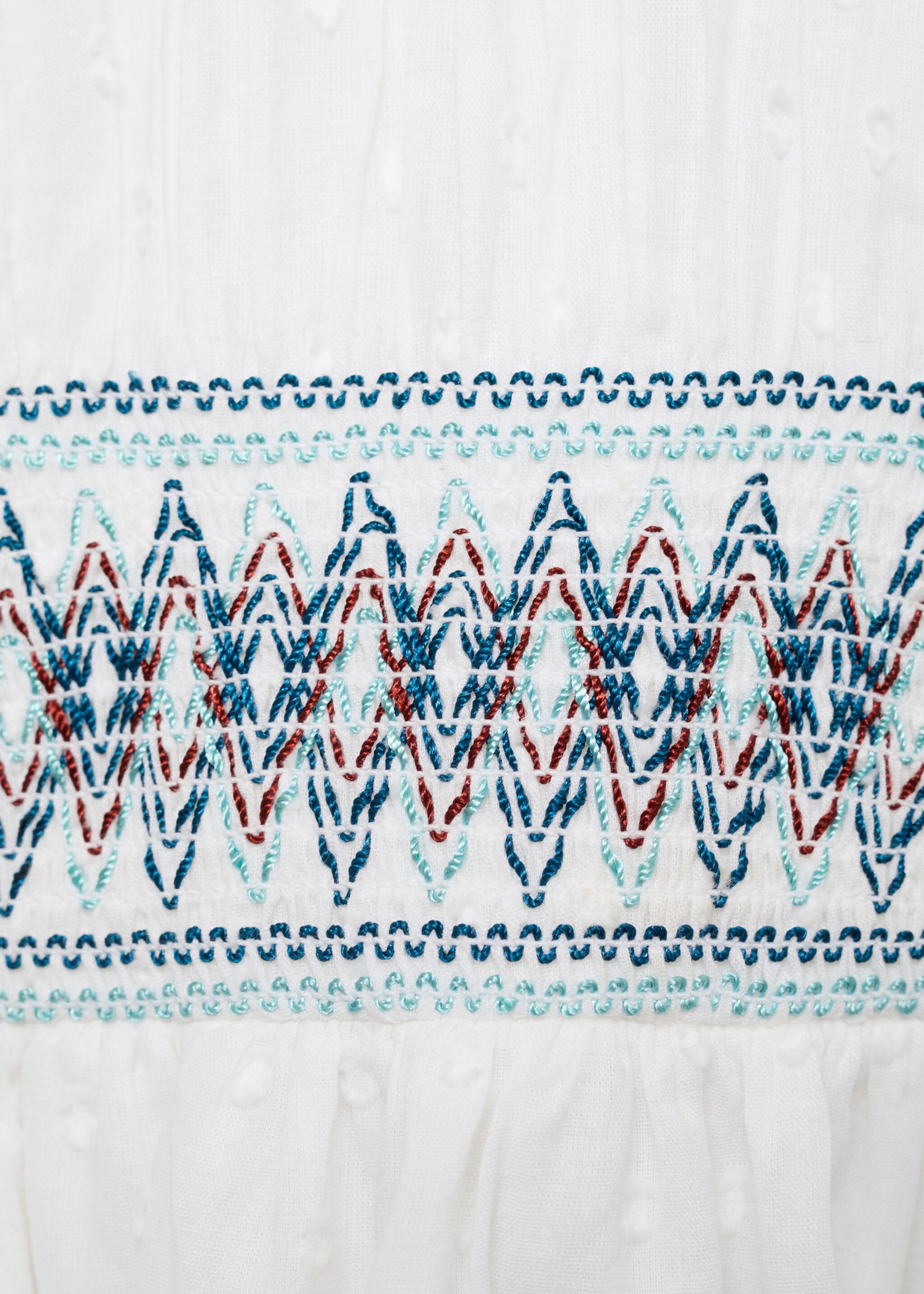 Blouse coton broderies - Détail de l'article 8, Blanc. Ref: 87060634-00.