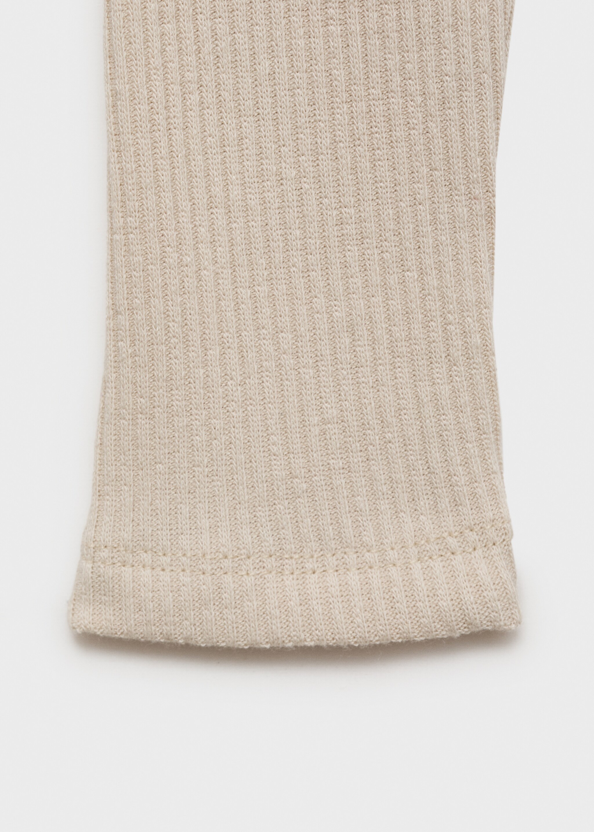 Ribbed  knit t-shirt - Details of the article 0, Sand. Ref: 87060637-00.