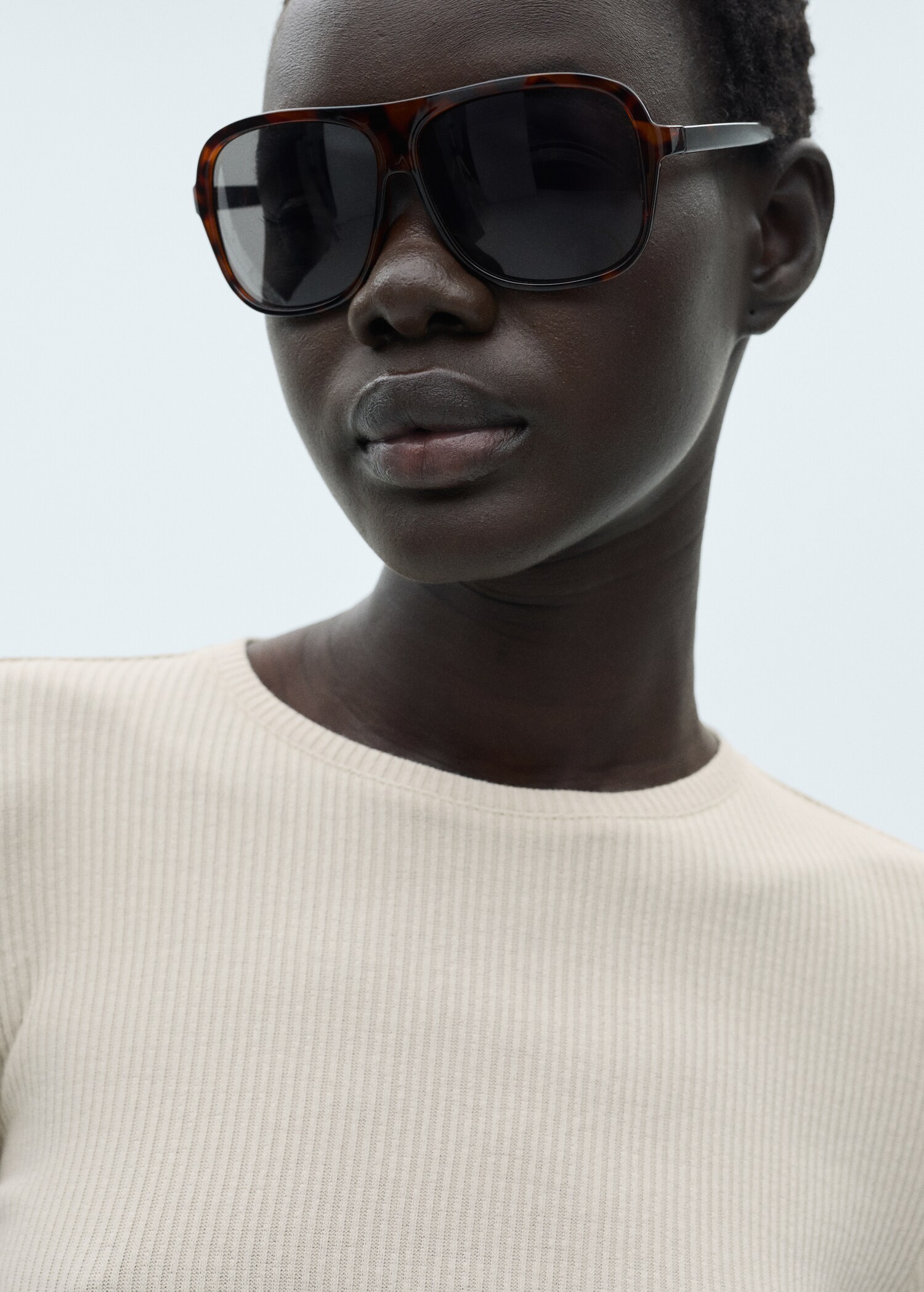 Ribbed  knit t-shirt - Details of the article 1