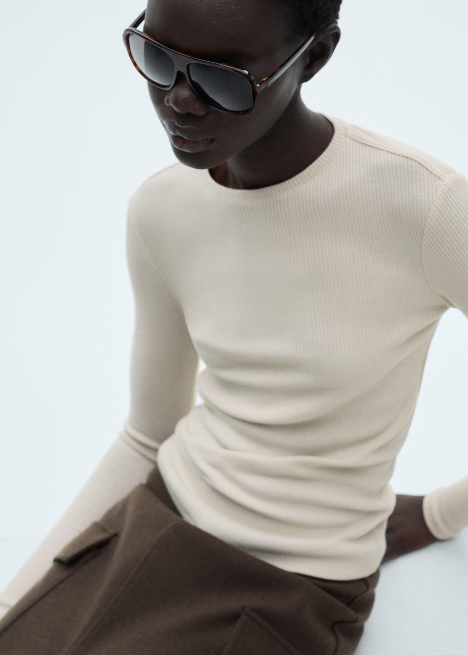 Ribbed  knit t-shirt - Details of the article 2