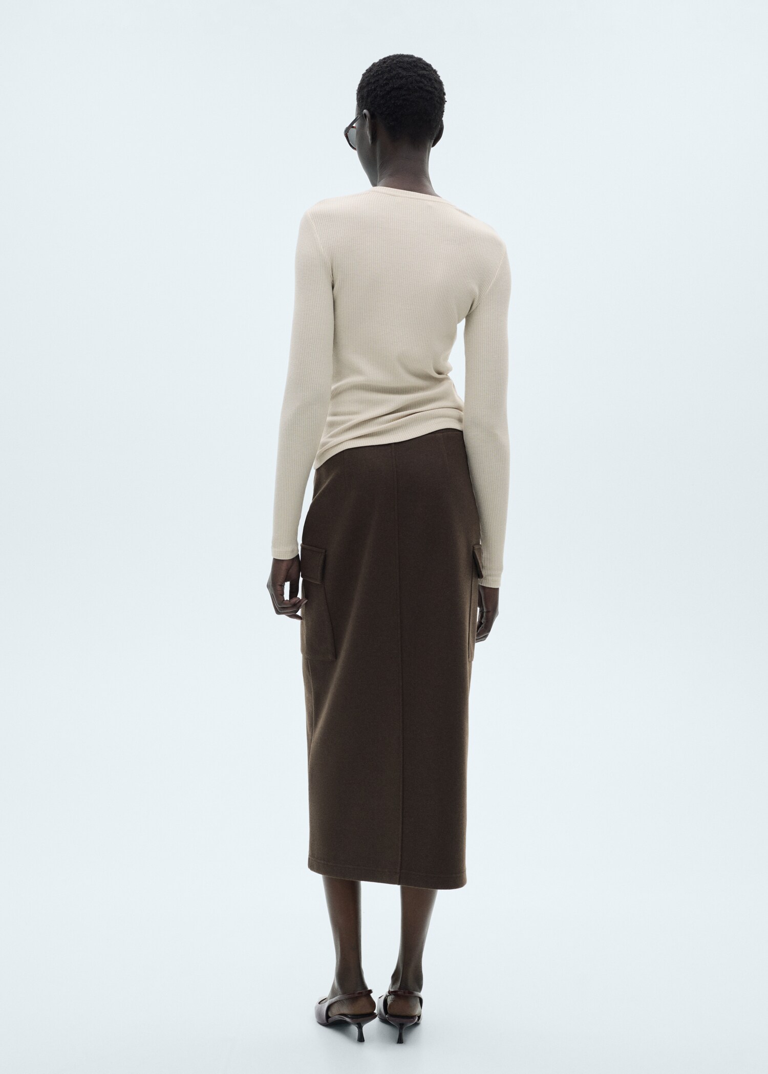 Ribbed  knit t-shirt - Reverse of the article