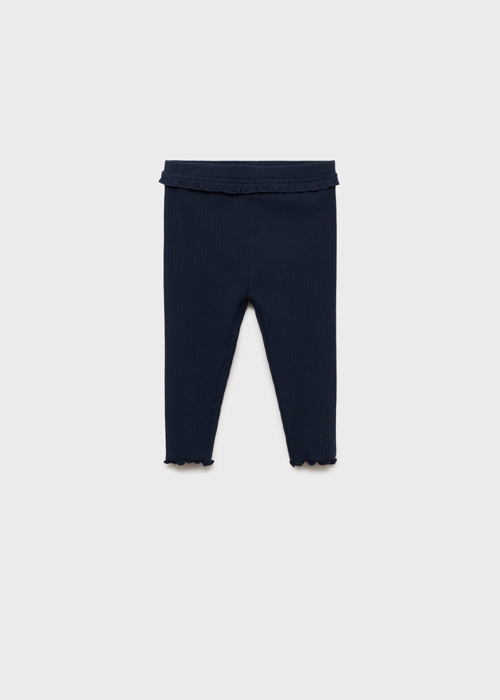 Cotton ribbed leggings - Article without model, Dark Navy. Ref: 87060642-00.