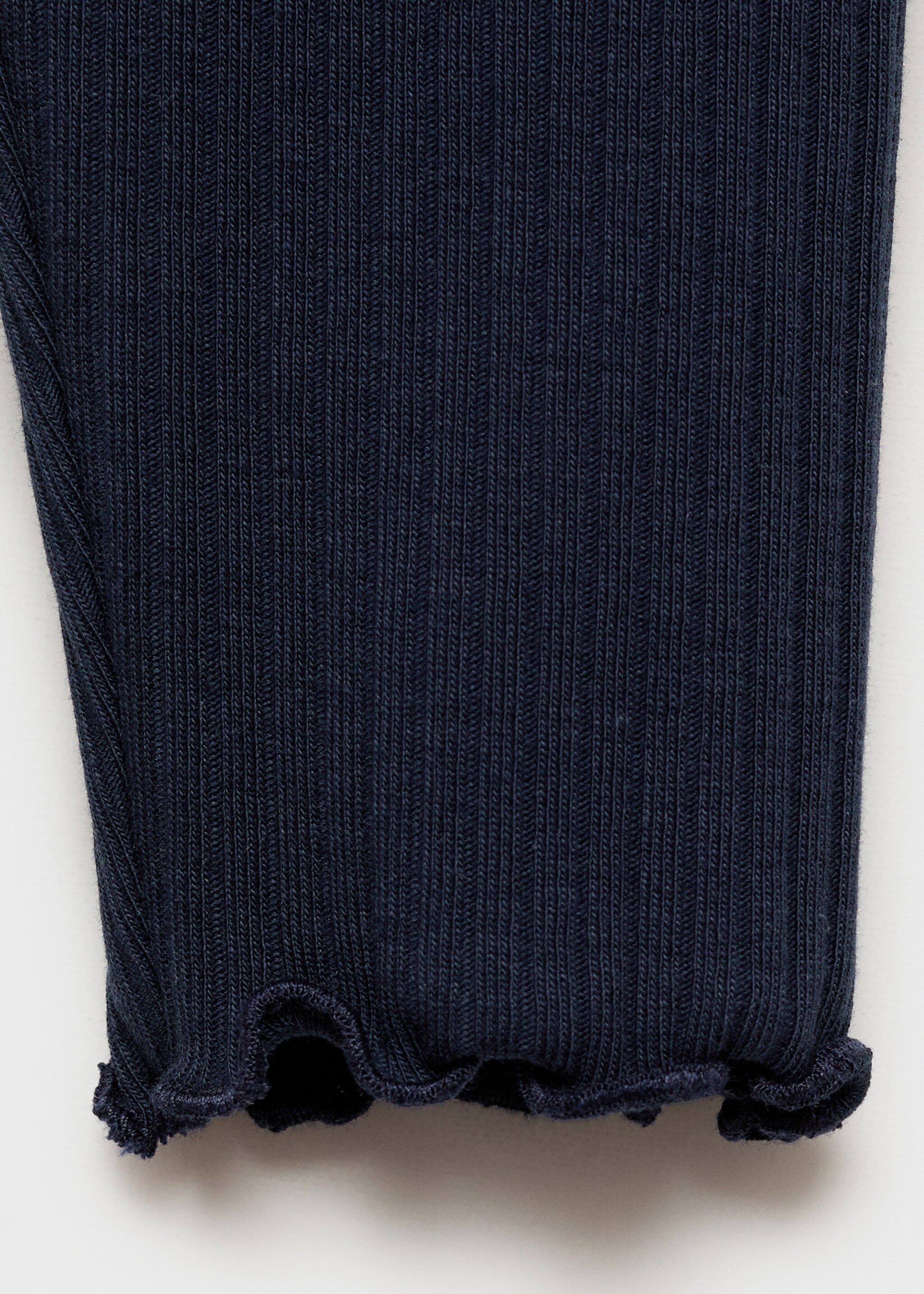 Cotton ribbed leggings - Details of the article 0, Dark Navy. Ref: 87060642-00.