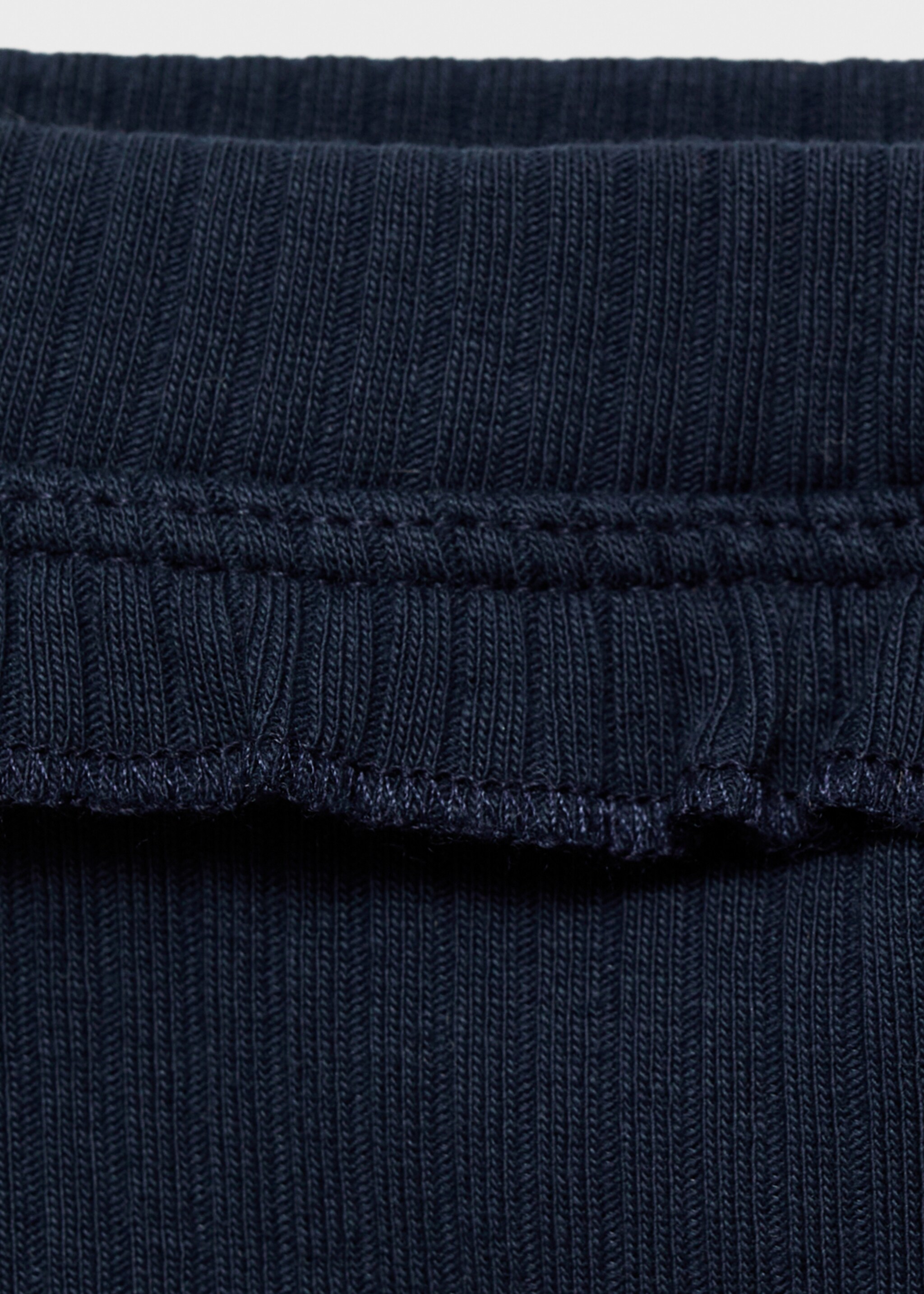 Cotton ribbed leggings - Details of the article 8, Dark Navy. Ref: 87060642-00.