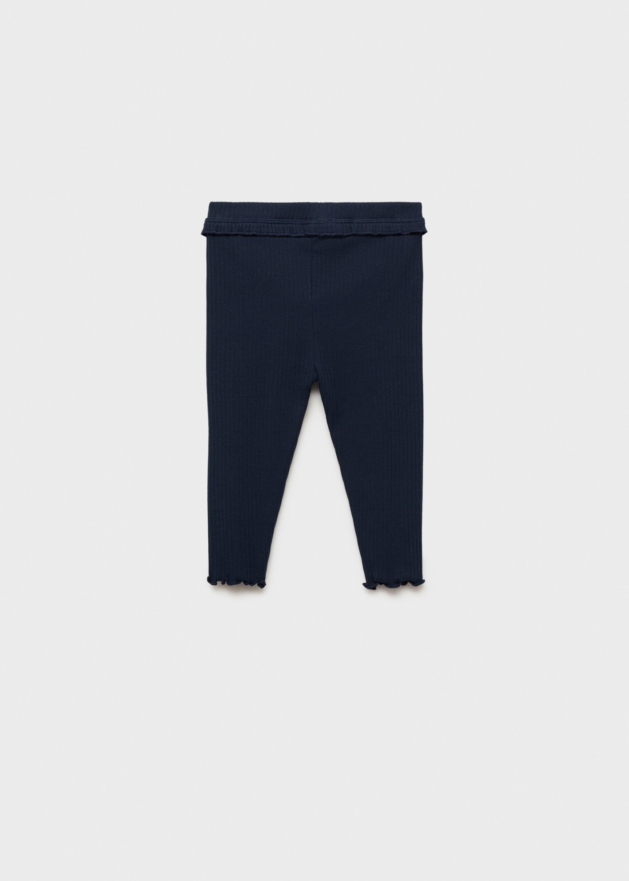 Cotton ribbed leggings - Reverse of the article, Dark Navy. Ref: 87060642-00.