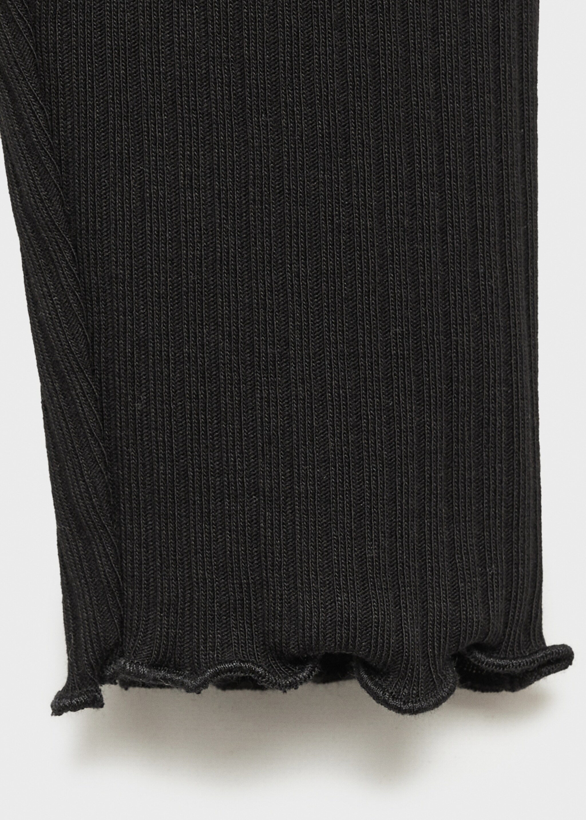 Cotton ribbed leggings - Details of the article 0, Black. Ref: 87060642-00.