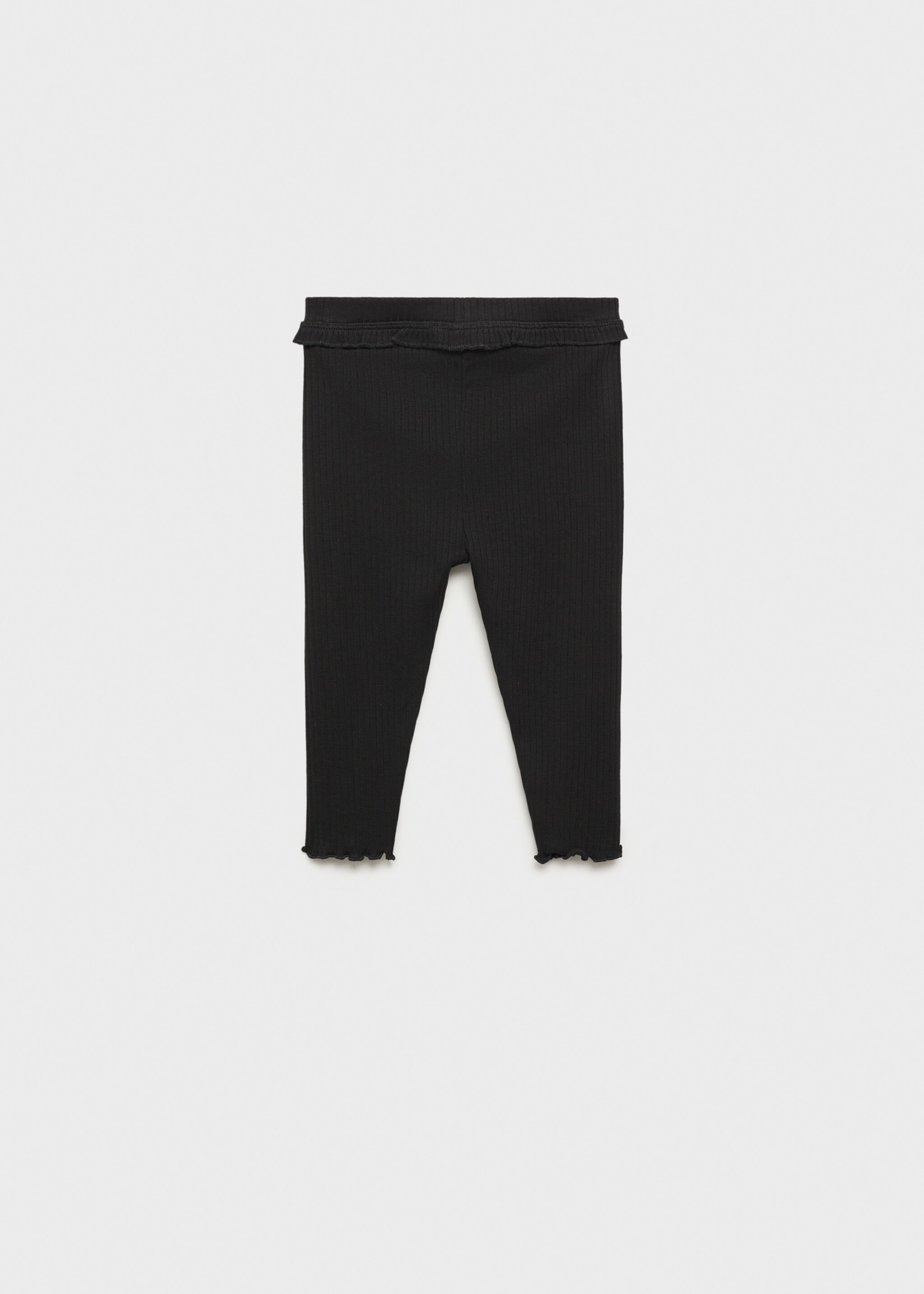 Cotton ribbed leggings - Reverse of the article, Black. Ref: 87060642-00.