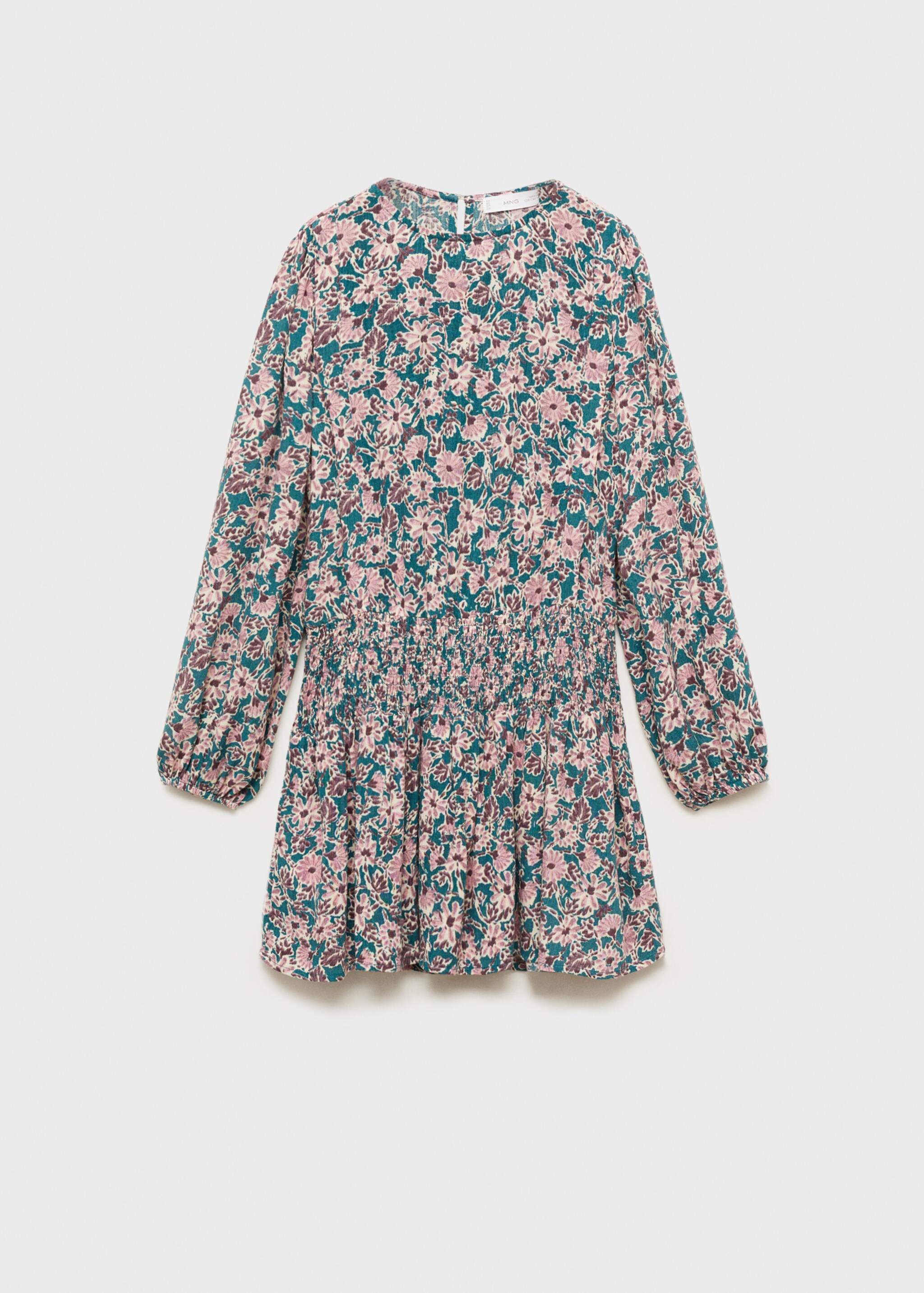 Robe à fleurs détail froncé - Article sans modèle, Rose. Ref: 87060645-00.