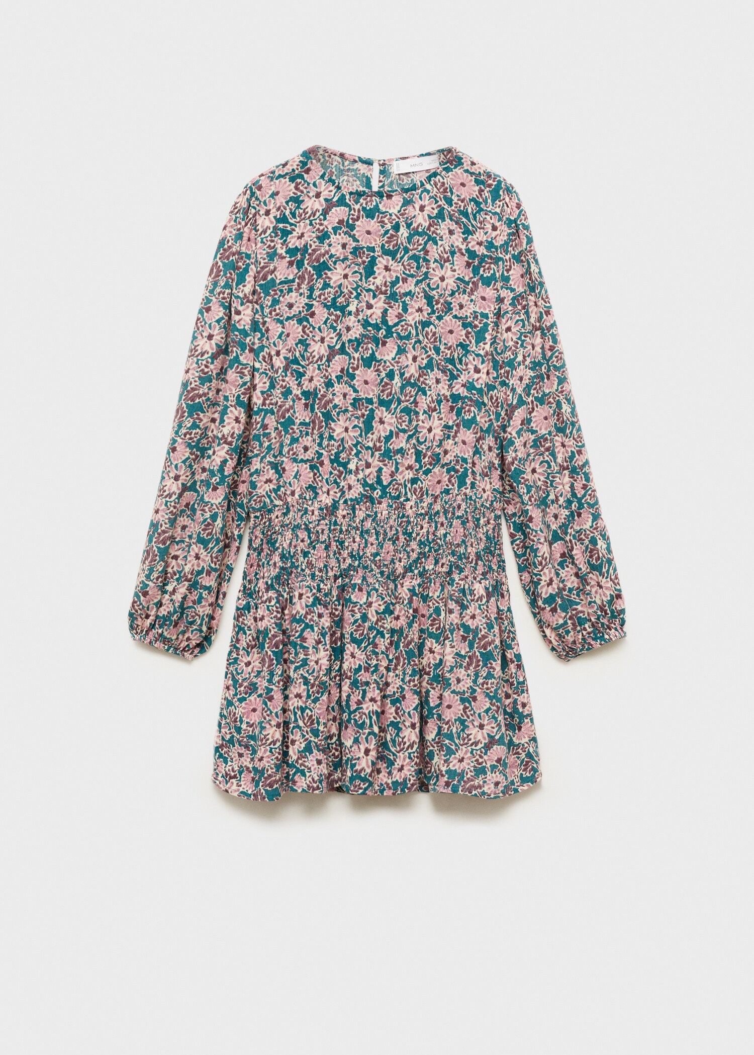 Robe à fleurs détail froncé - Article sans modèle