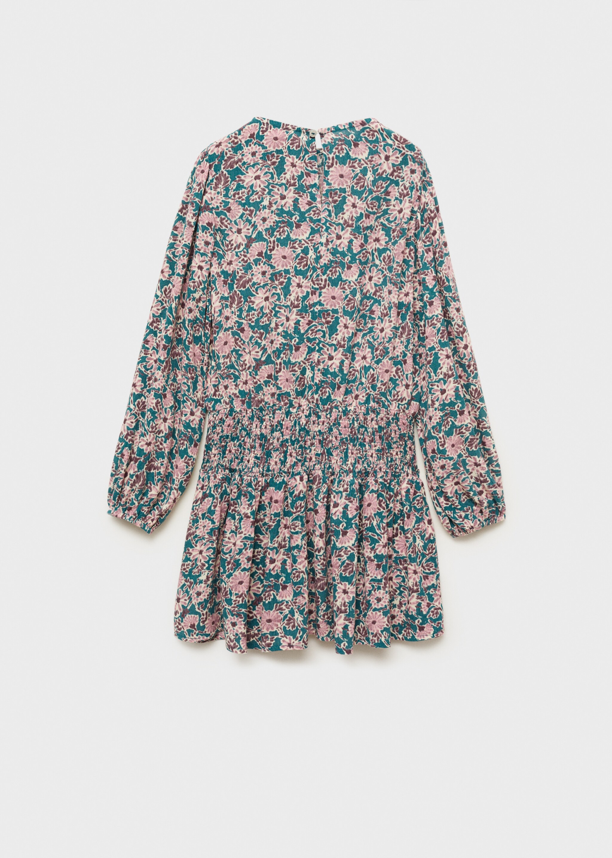 Robe à fleurs détail froncé - Verso de l’article, Rose. Ref: 87060645-00.