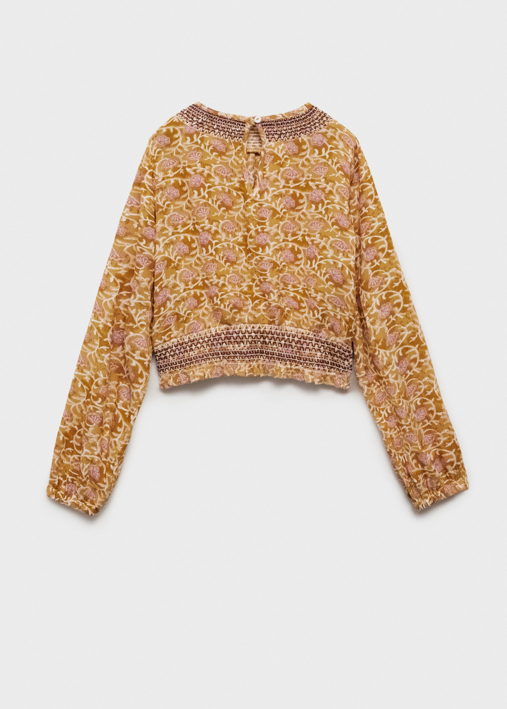 Flowy printed blouse - Reverse of the article, Ochre. Ref: 87060646-00.