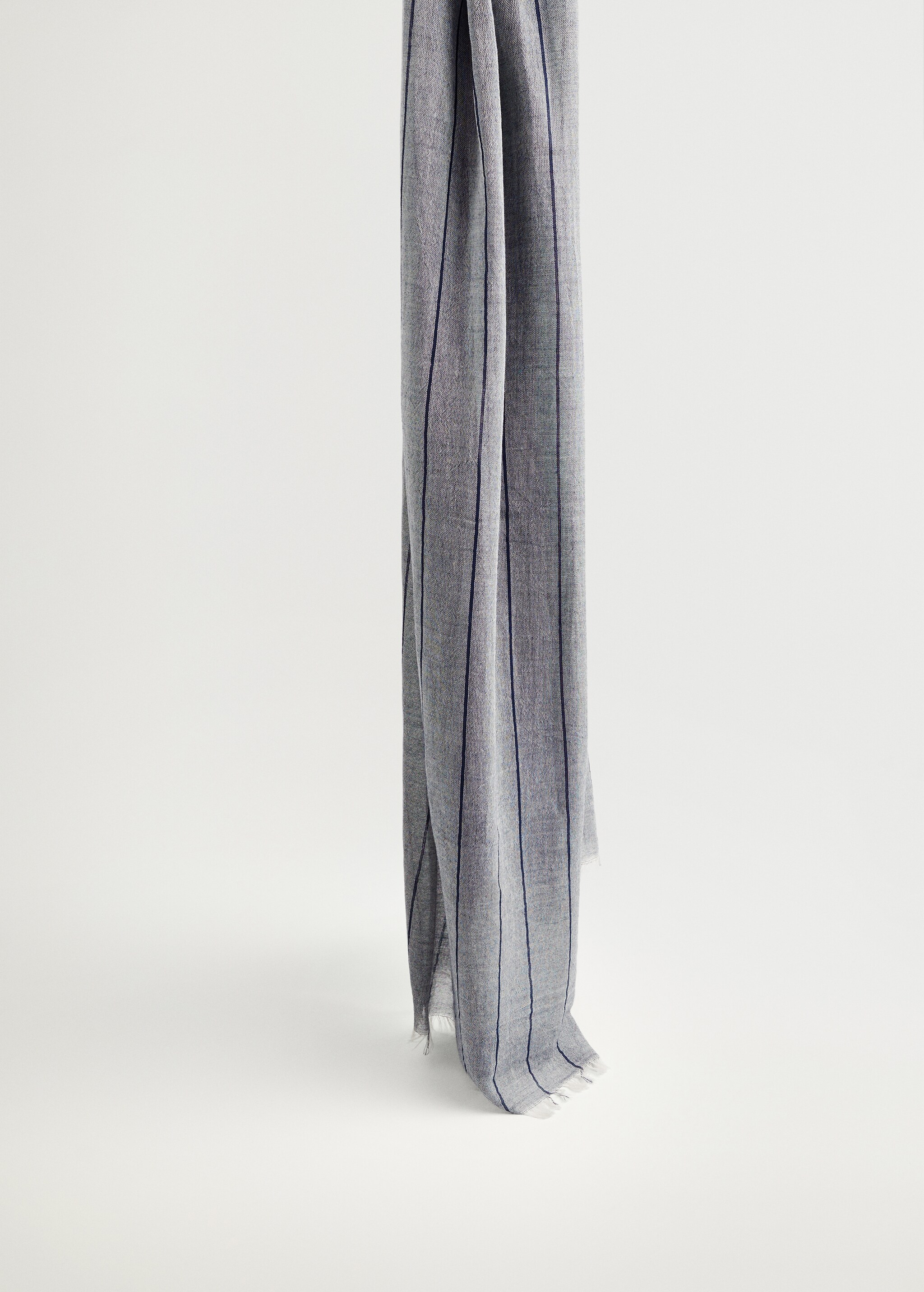 Stripe-pattern cotton scarf - Medium plane