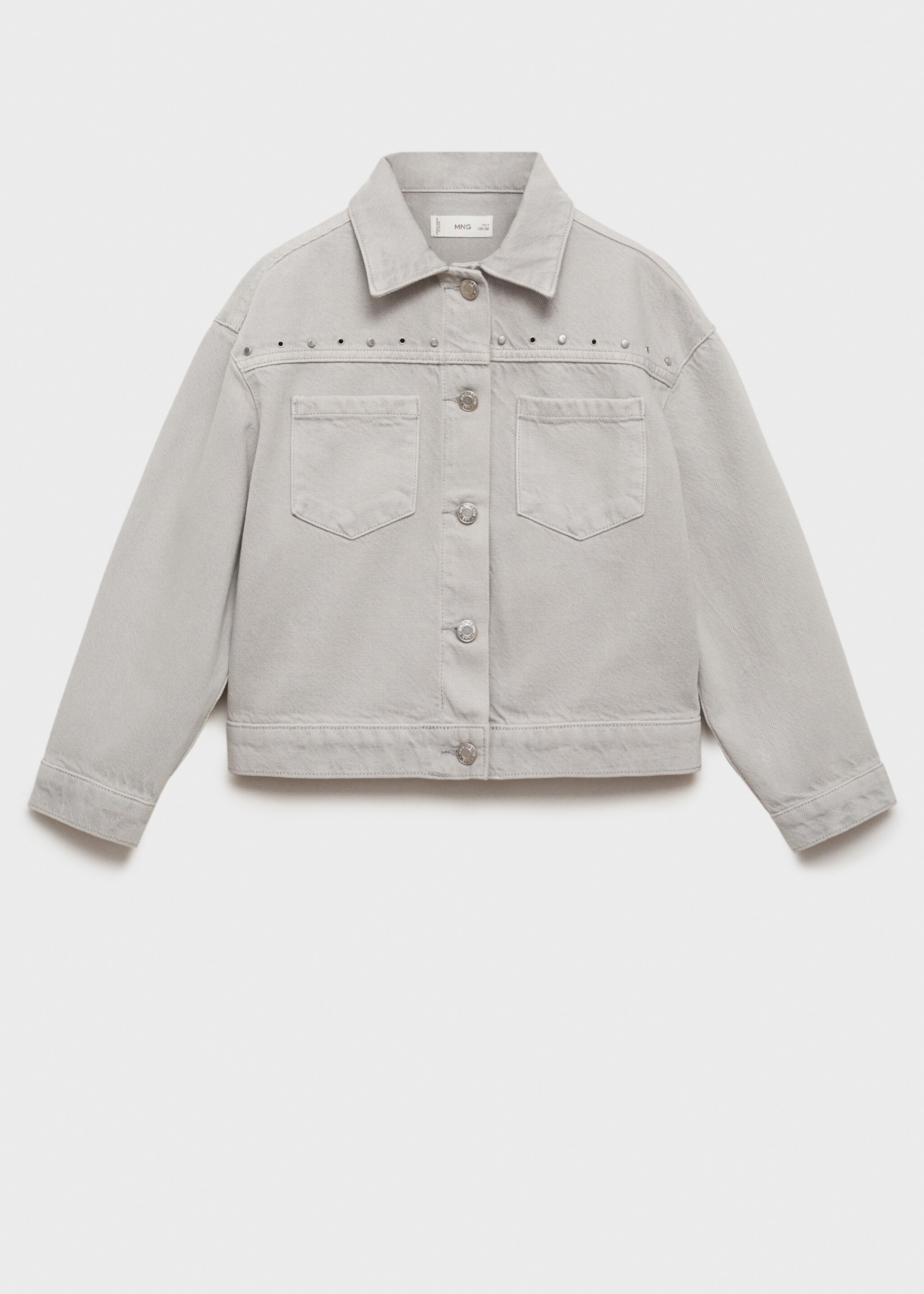 Studded denim jacket - Article without model, Denim Grey. Ref: 87061049-00.