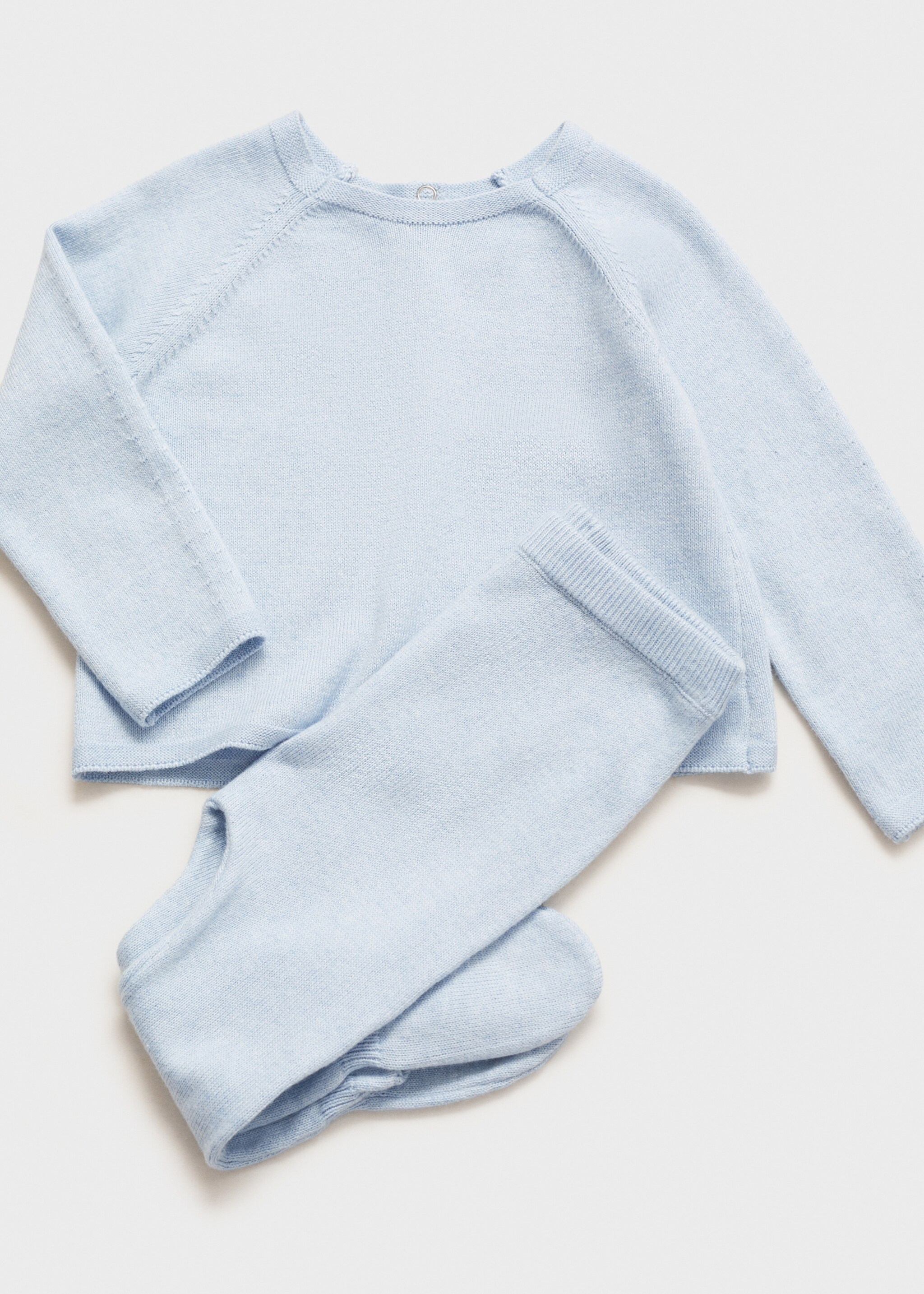 Cotton footed trousers - Details of the article 0, Sky Blue. Ref: 87061519-00.