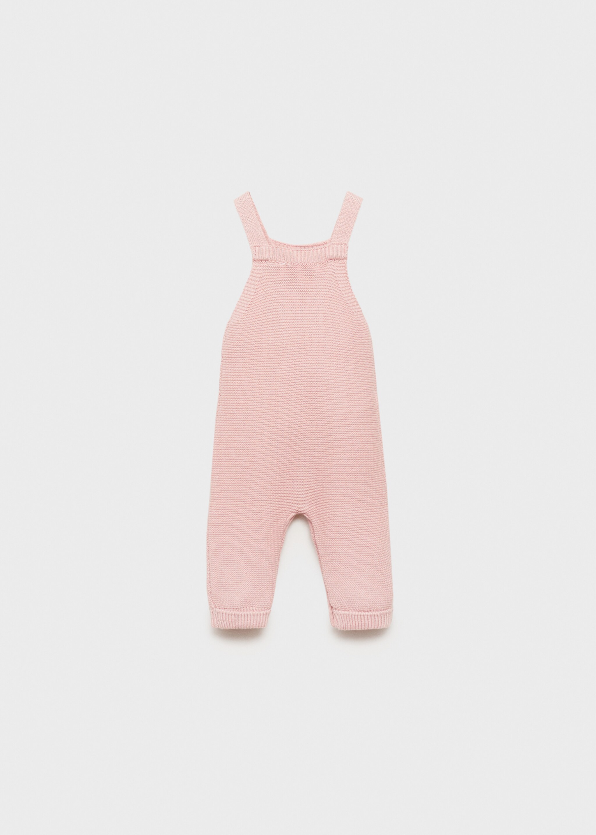 Cotton knit dungarees - Reverse of the article, Pink. Ref: 87061520-00.