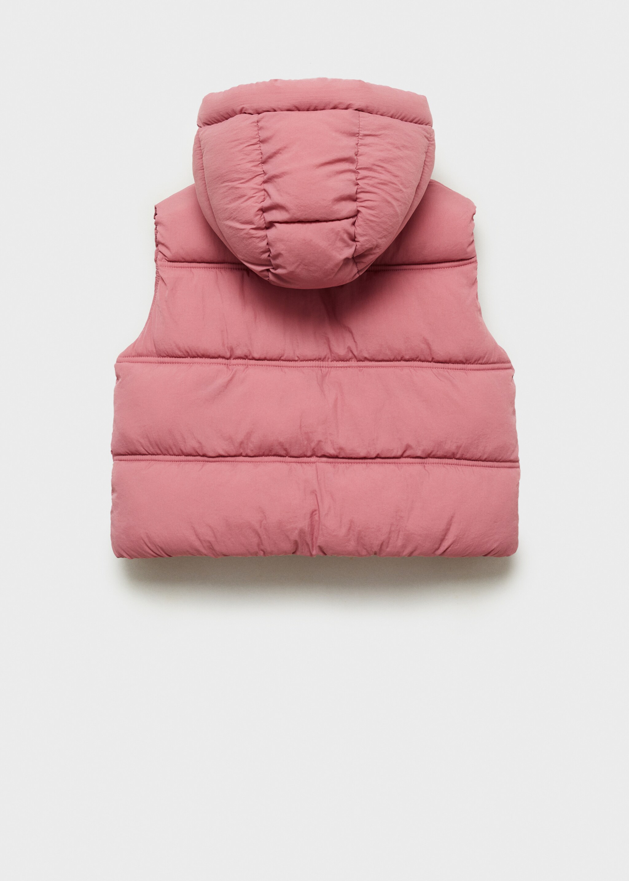 Quilted gilet with hood - Reverse of the article, Pink. Ref: 87062024-00.
