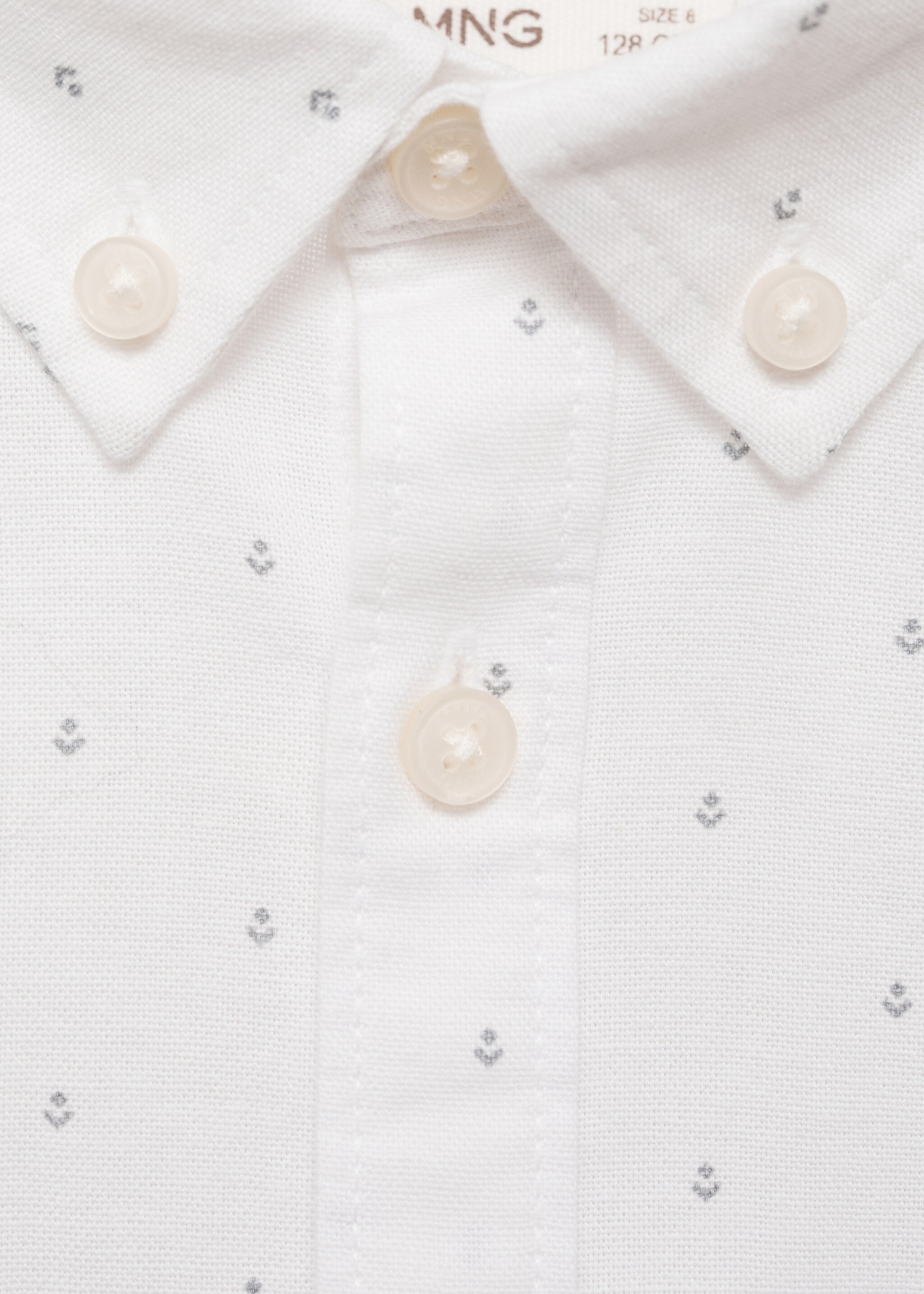 Printed Oxford shirt - Details of the article 8, White. Ref: 87062534-00.