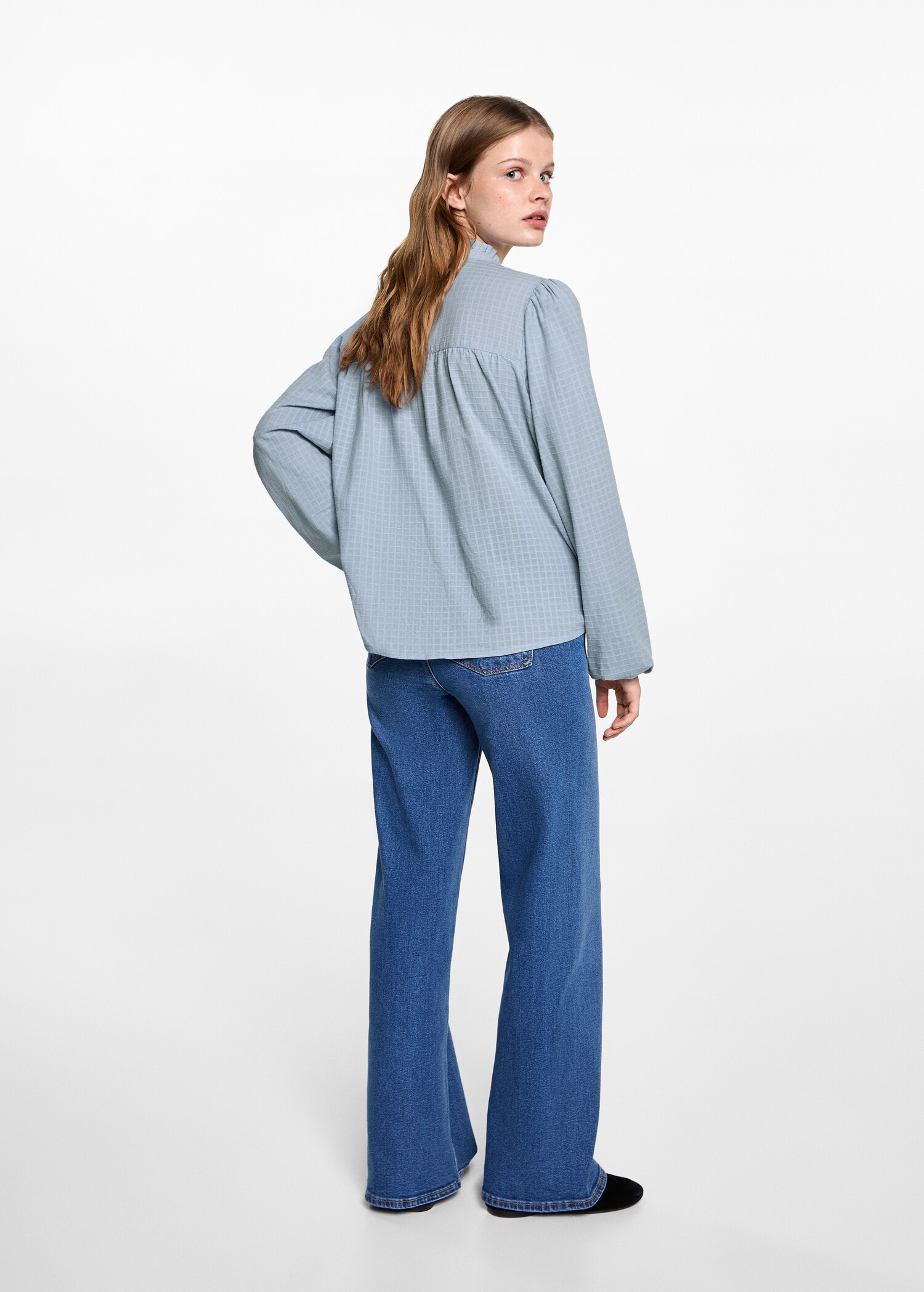 Textured check blouse - Reverse of the article