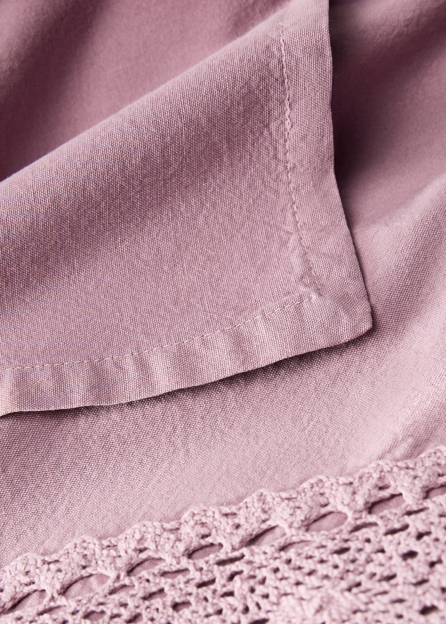 Τραπεζομάντηλο από βαμβάκι με δαντέλα για 6 έως 8 άτομα - Λεπτομέρεια του προϊόντος 2