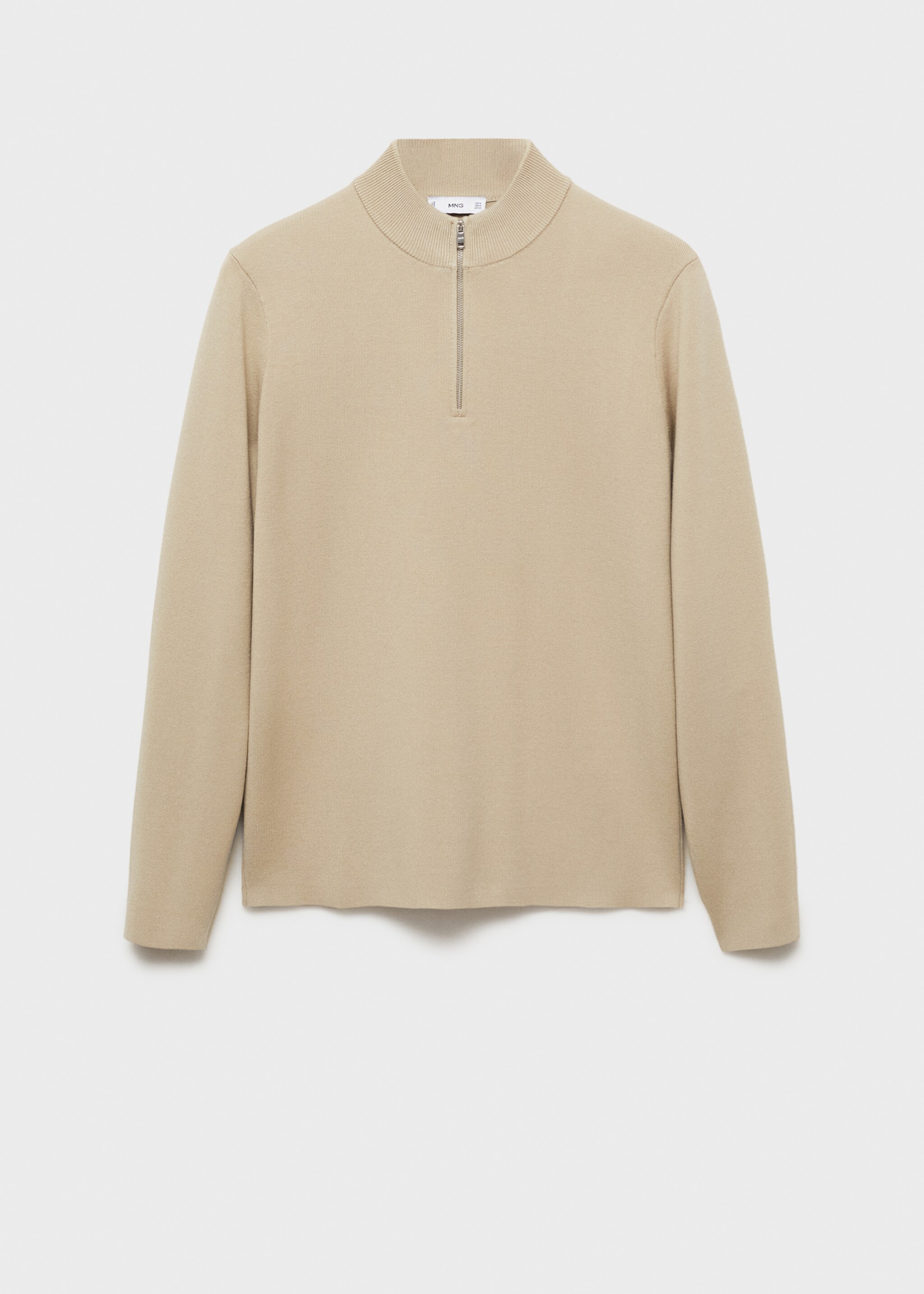 Perkins-neck sweater with zip - Article without model, Beige. Ref: 87062890-00.