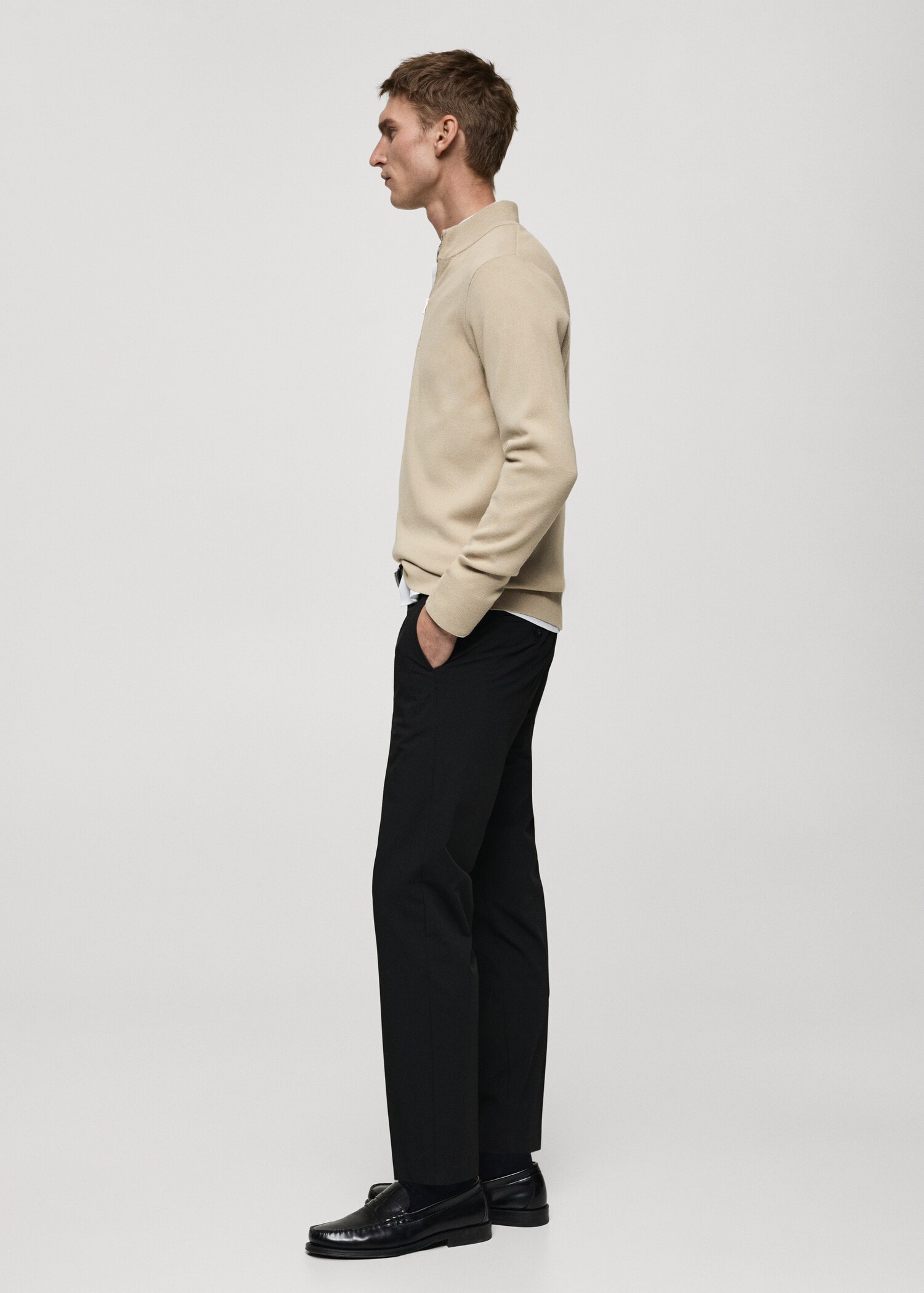 Perkins-neck sweater with zip - Details of the article 2
