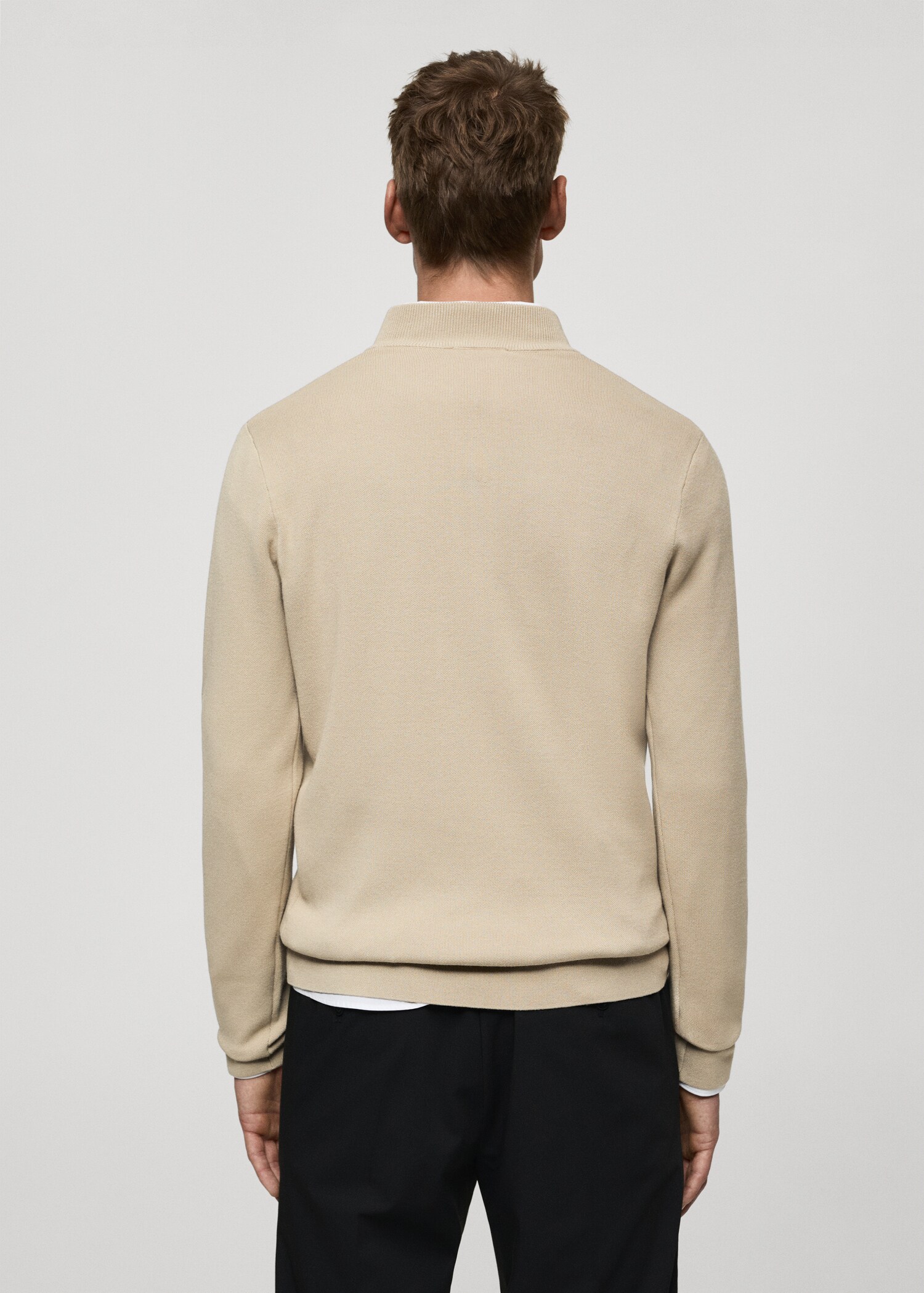 Perkins-neck sweater with zip - Reverse of the article