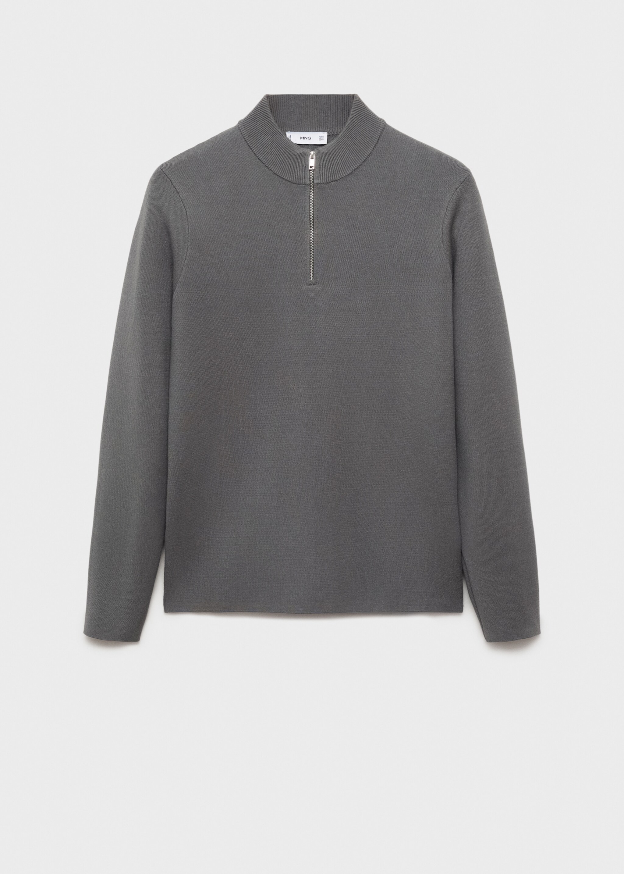 Zip-Pullover mit halbhohem Kragen - Artikel ohne Model, Grau. Ref: 87062890-00.