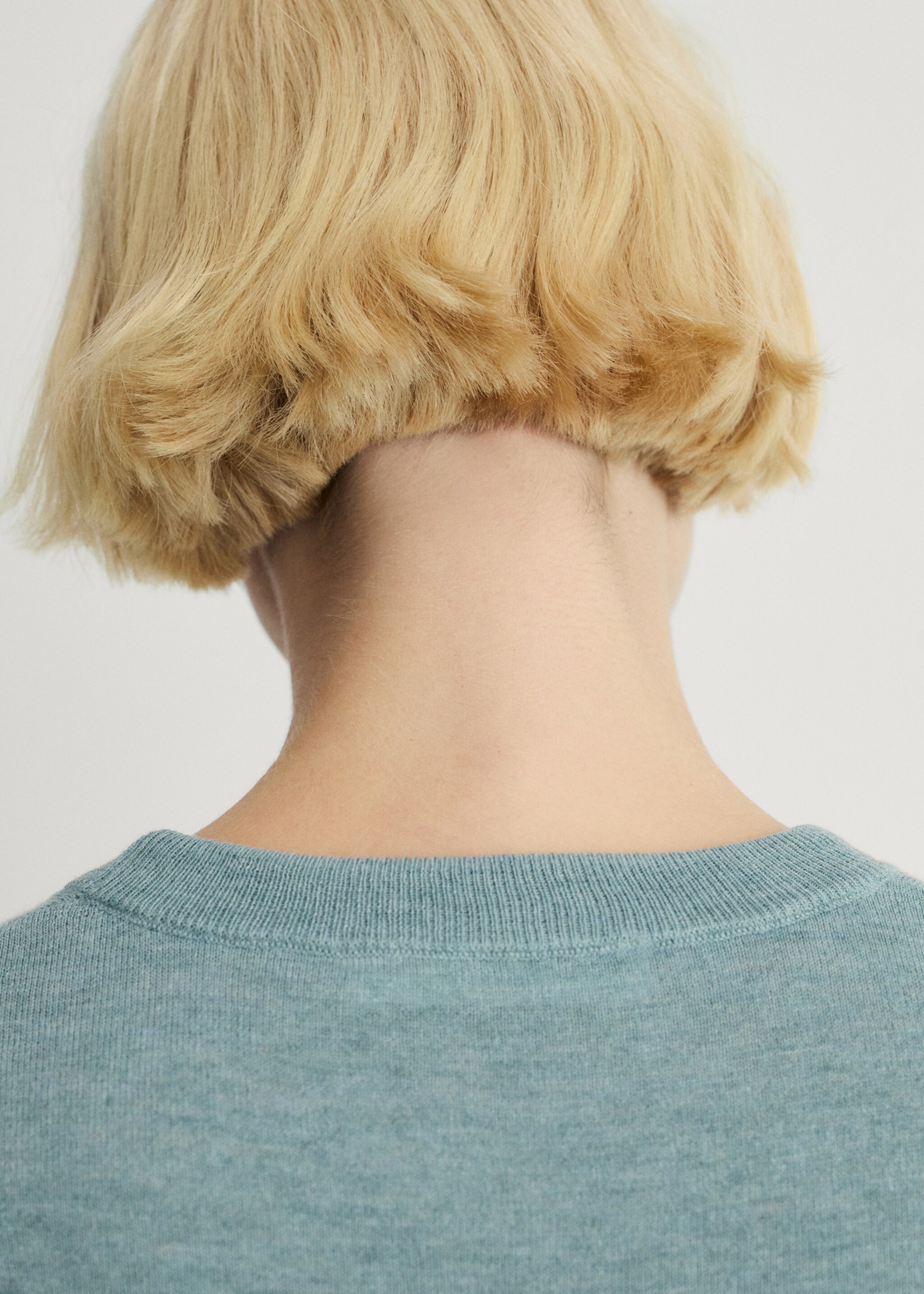 Pletený svetr s kulatým výstřihem - Detail zboží 1, Mentolová zelená. Ref: 87062892-00.