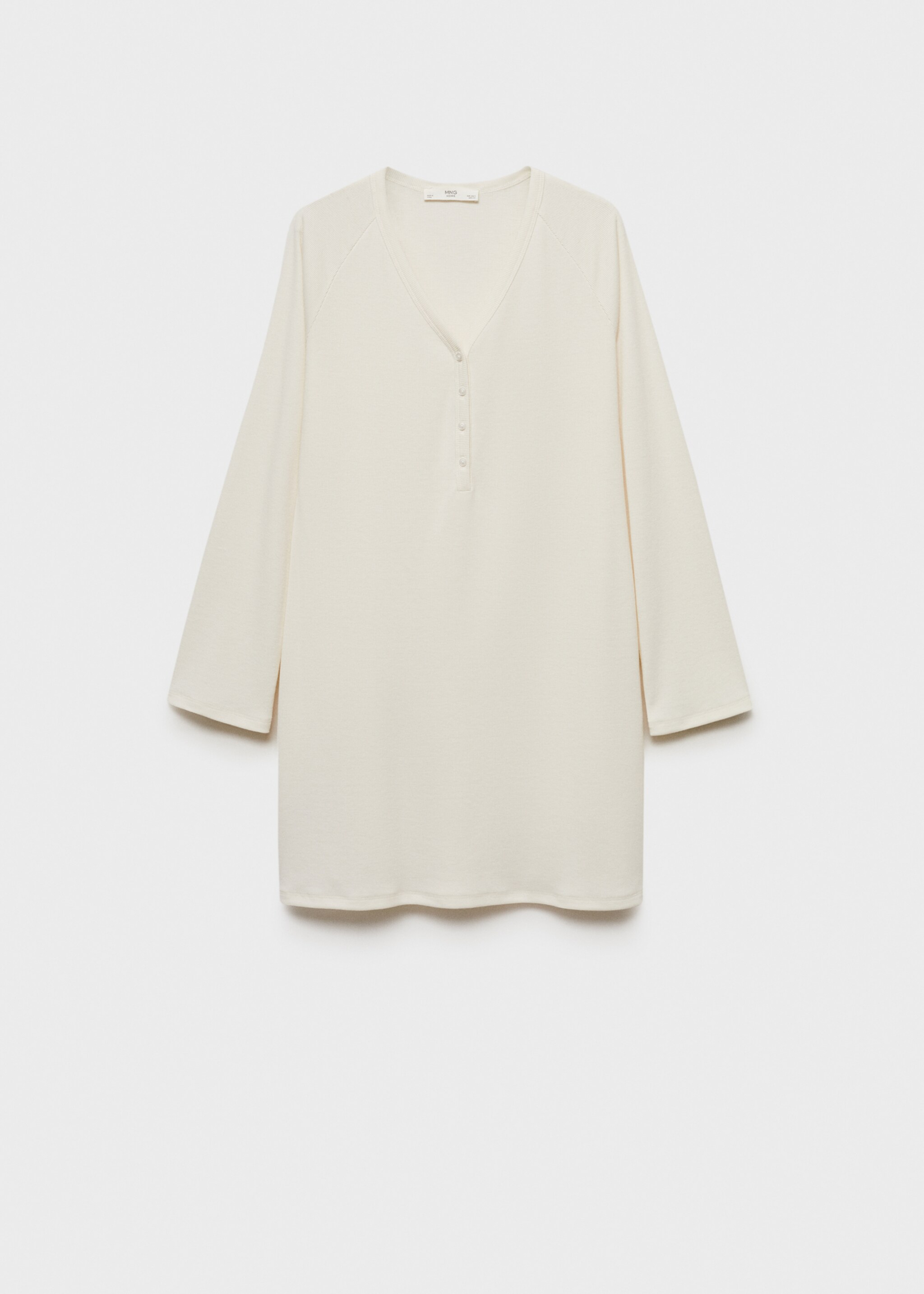 Nachthemd aus Rippstrick - Artikel ohne Model, Vanille. Ref: 87062893-00.