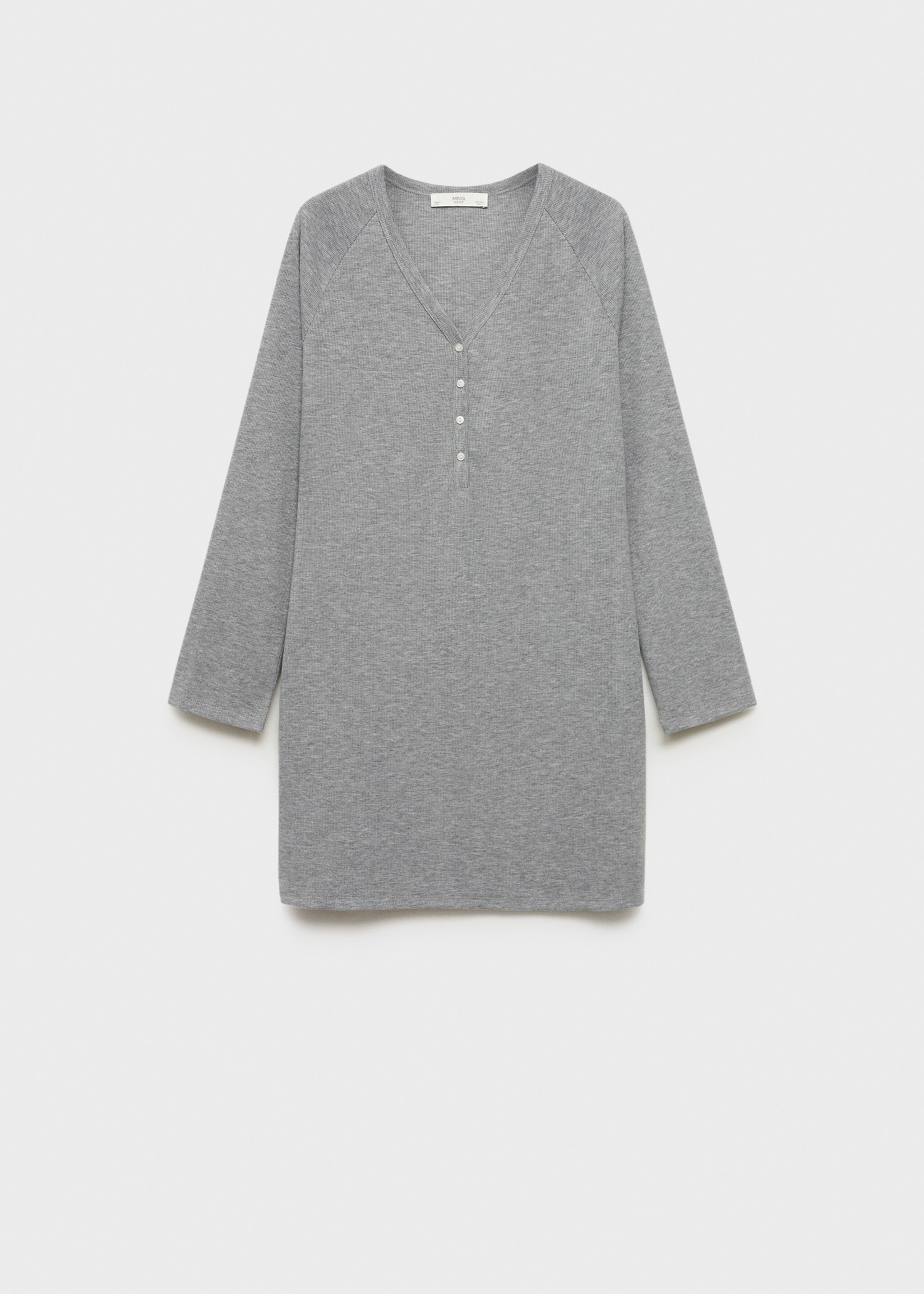 Noční košile z žebrovaného úpletu - Zboží bez modelu, Šedá. Ref: 87062893-00.