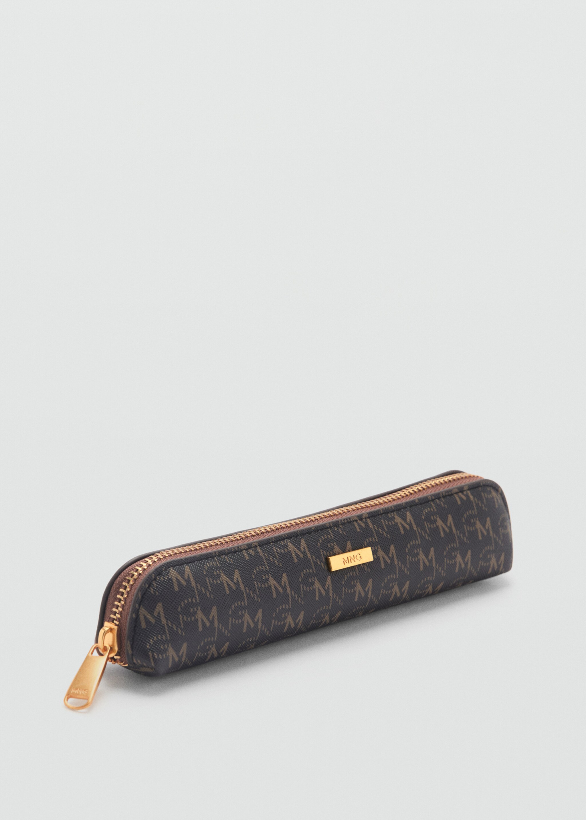 Zip case with printed logo - Medium plane, Brown. Ref: 87062895-00.