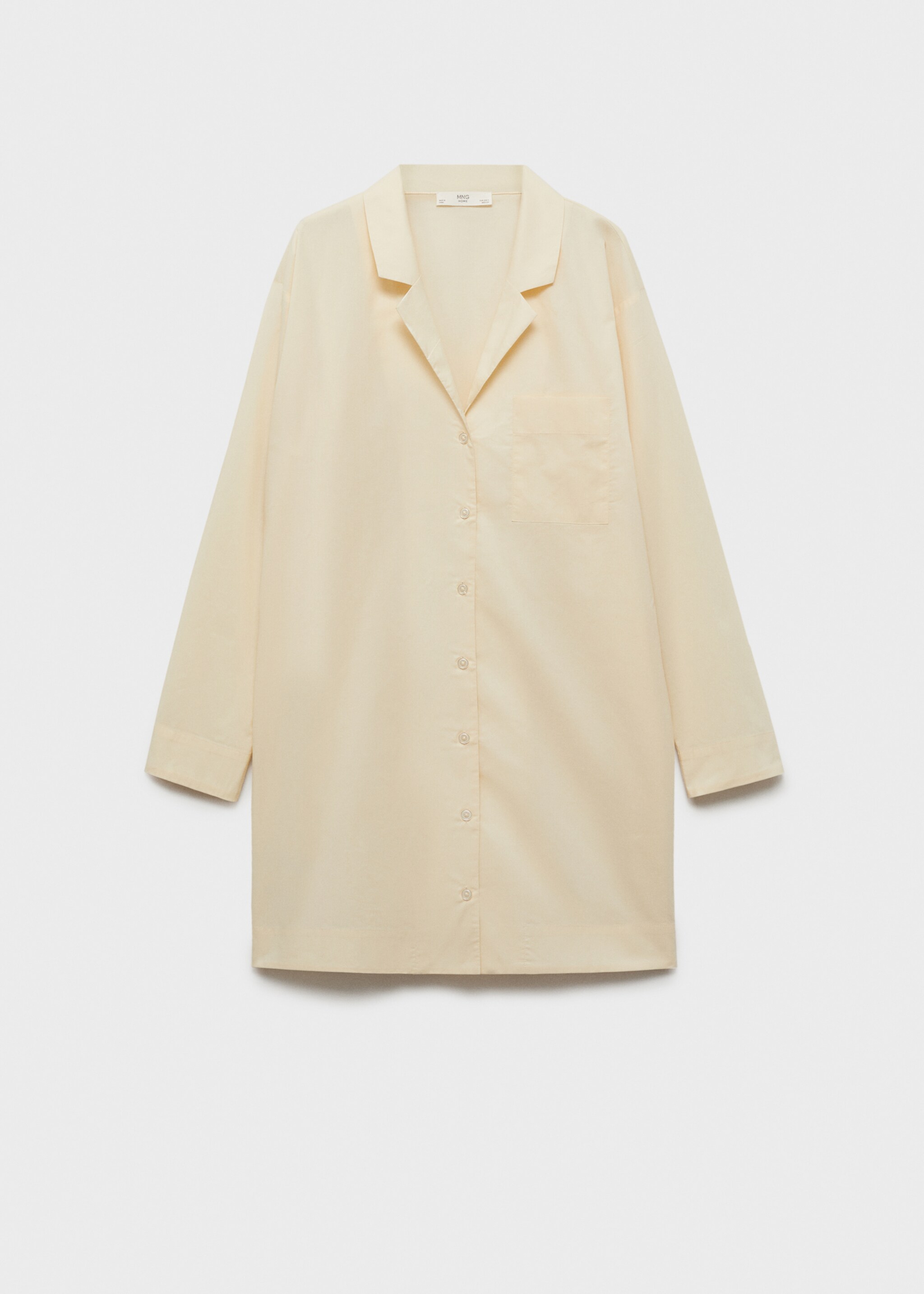 Garment-washed cotton nightgown - Article without model, Vanilla. Ref: 87062896-00.