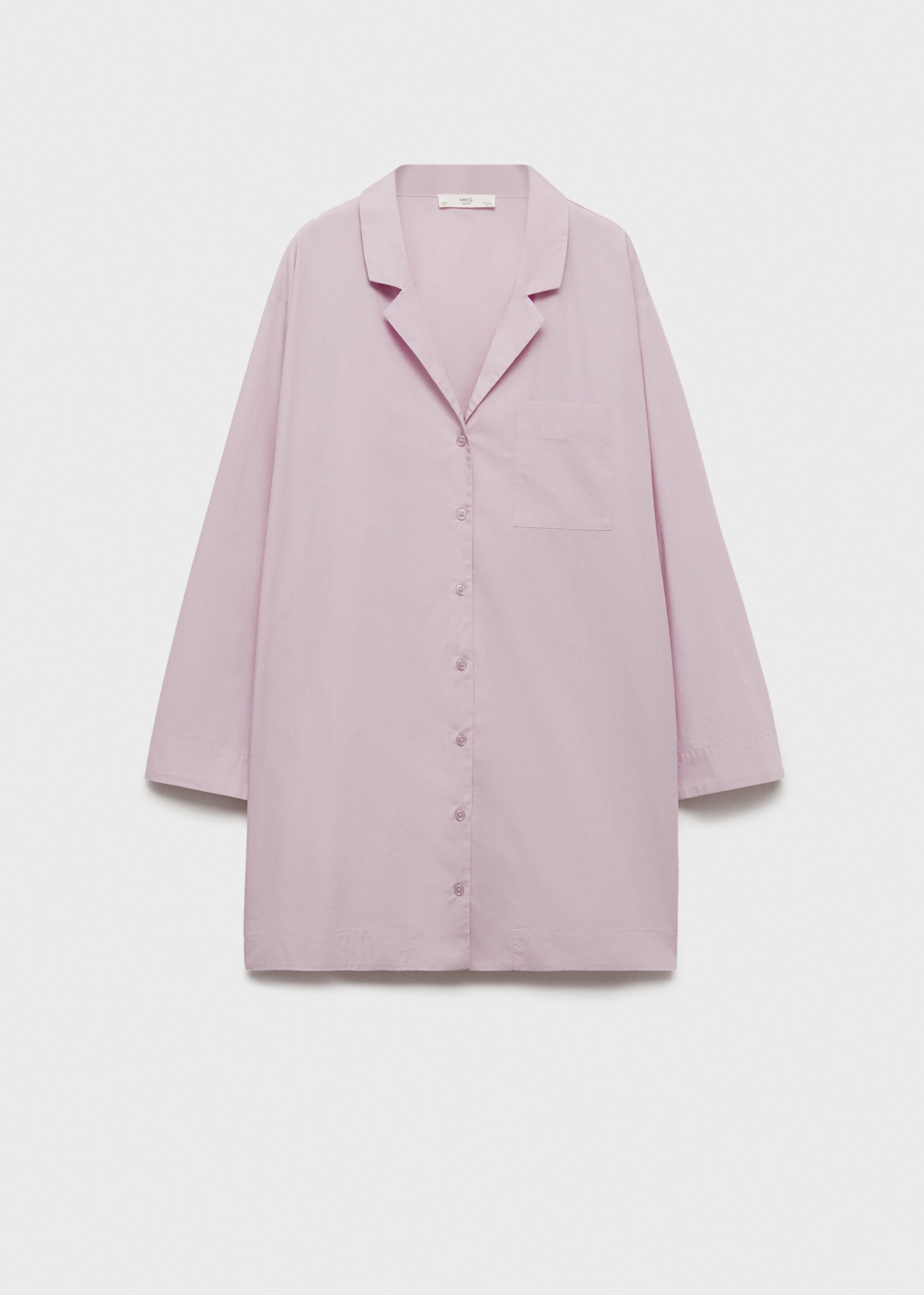 Garment-washed cotton nightgown - Article without model, Lilac. Ref: 87062896-00.