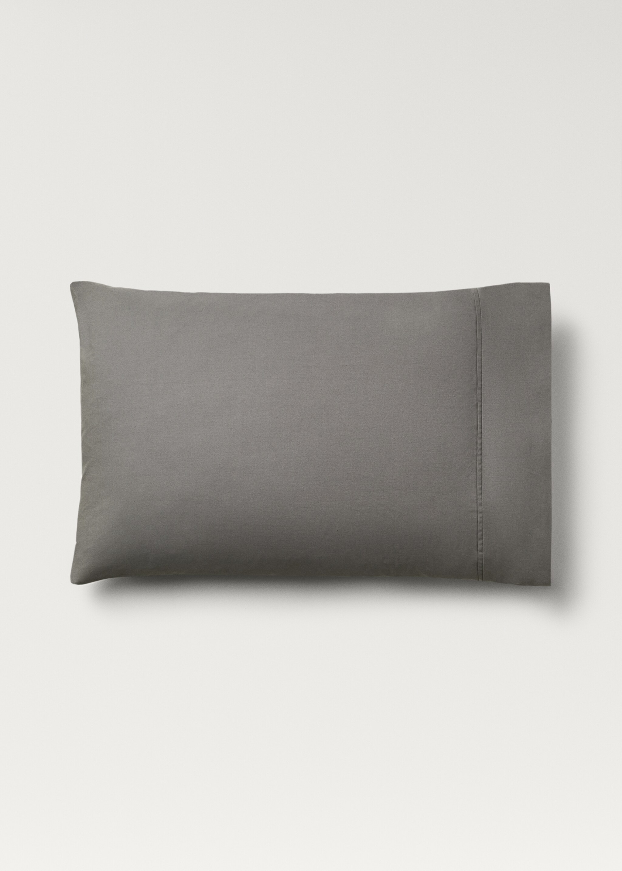 Two 300-thread count cotton percale pillowcases 50x75 cm - Article without model, Medium Grey. Ref: 87062899-00.