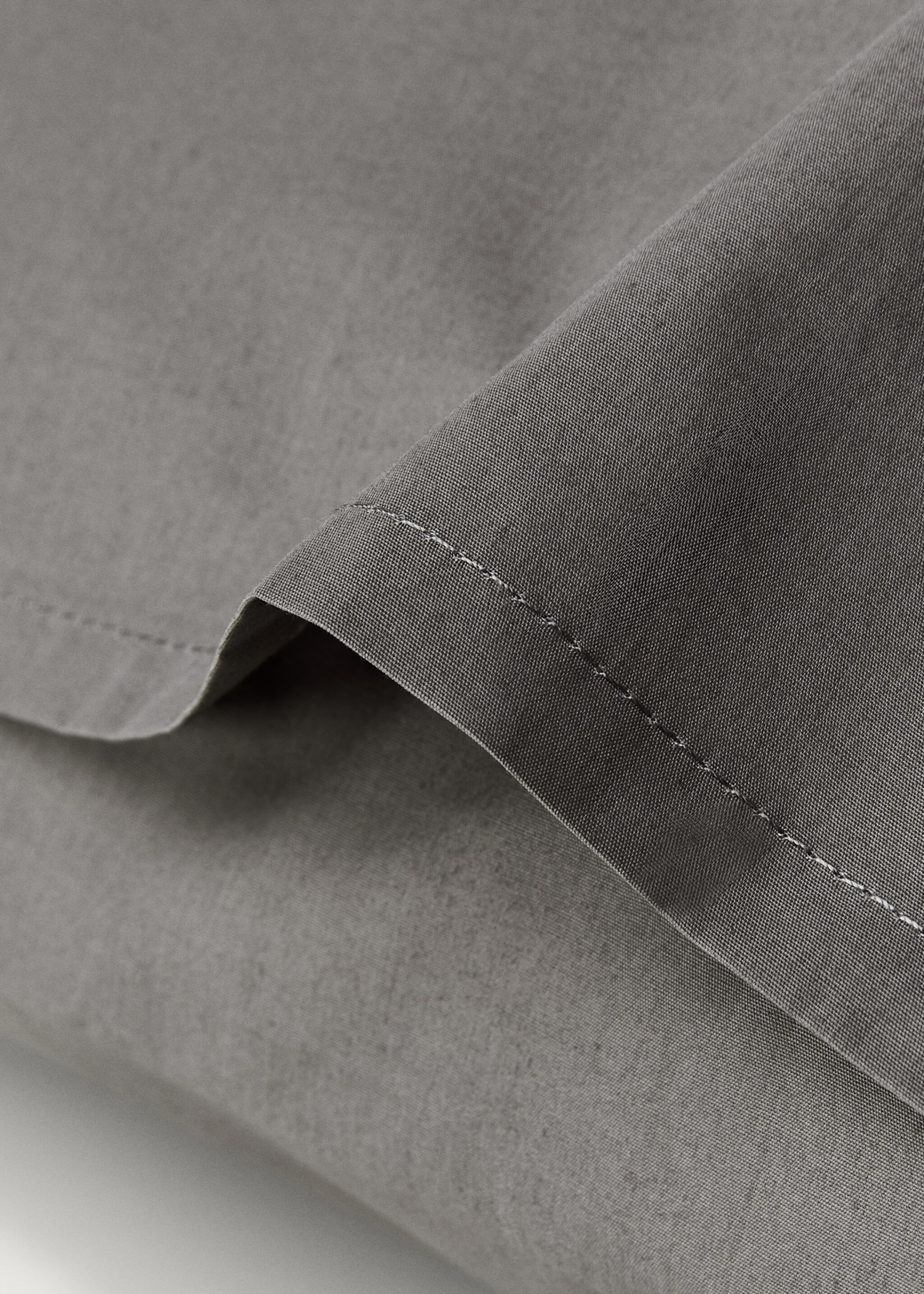 Two 300-thread count cotton percale pillowcases 50x75 cm - Details of the article 1, Medium Grey. Ref: 87062899-00.