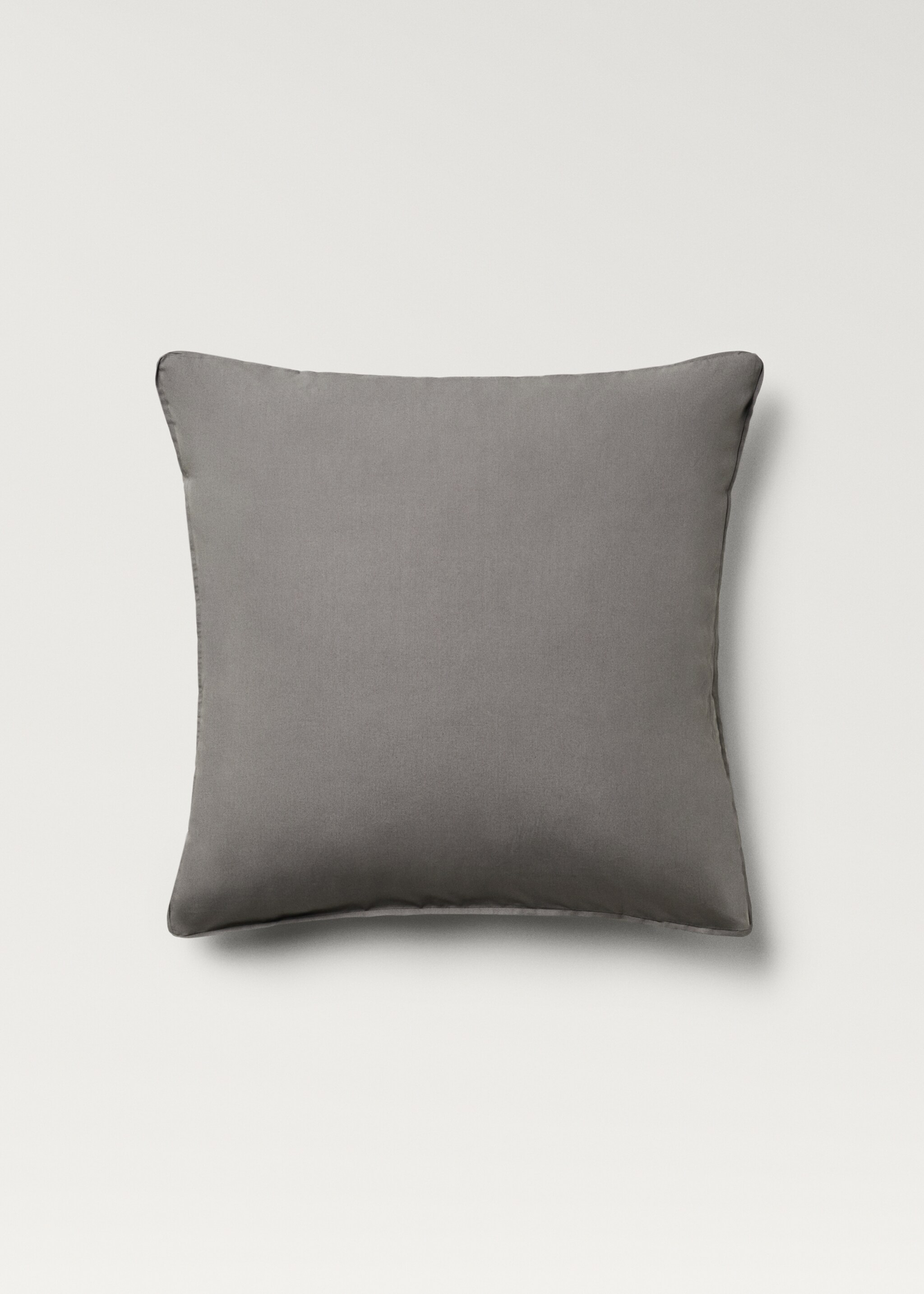 Two 300-thread count cotton percale pillowcases 60x60 cm - Article without model, Medium Grey. Ref: 87062900-00.