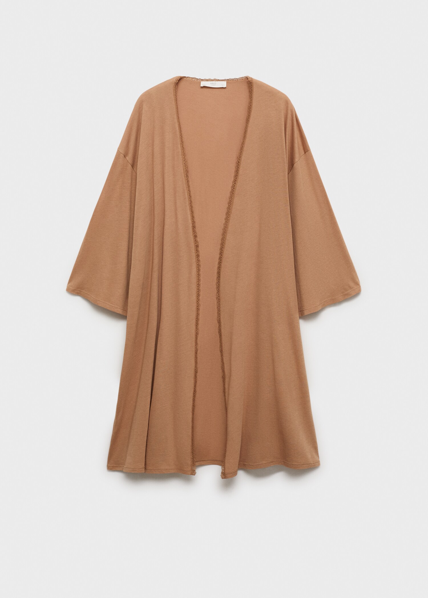 Βαμβακερή ρόμπα με τελειώματα σε αντίθεση - Προϊόν χωρίς μοντέλο