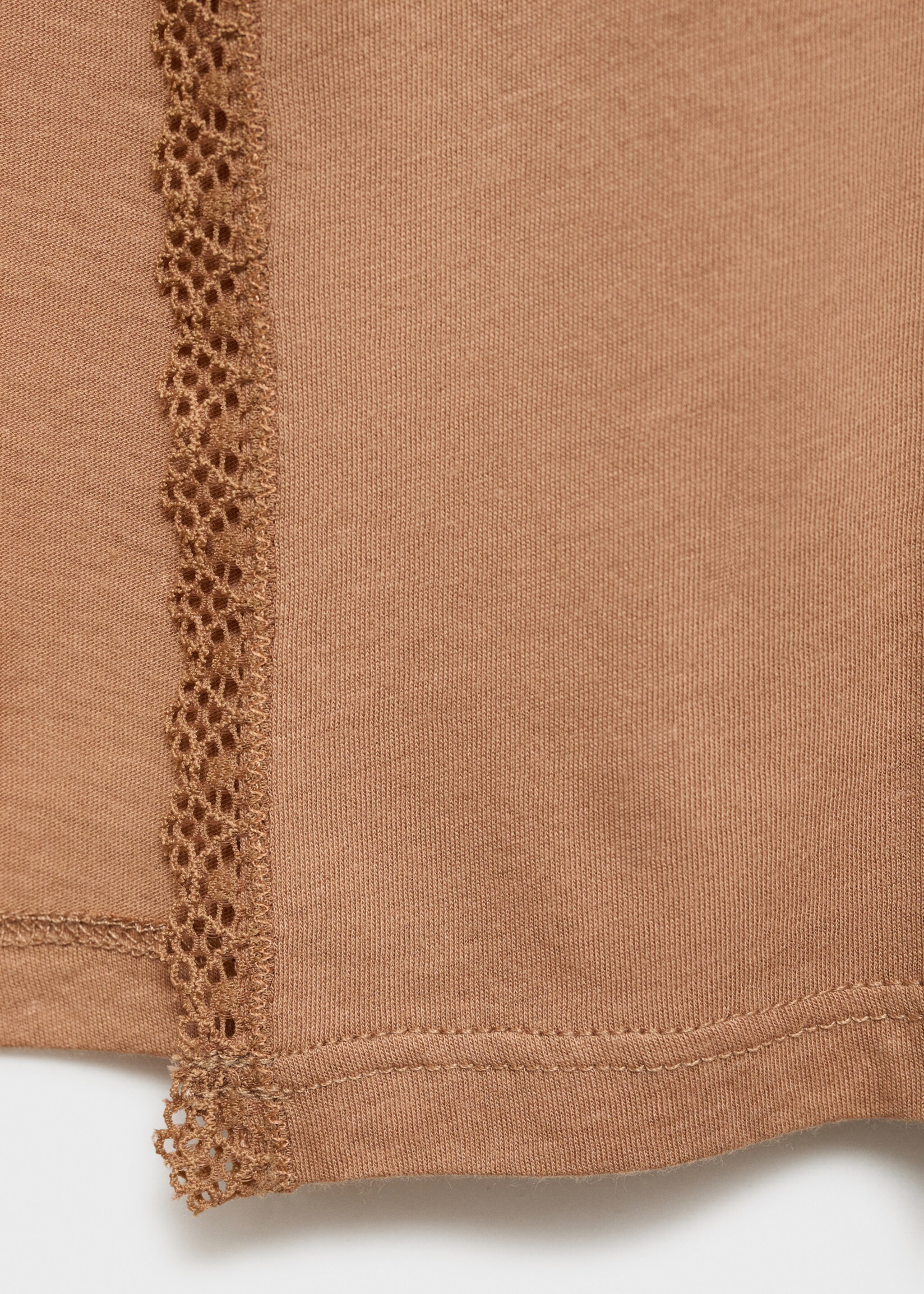 Βαμβακερή ρόμπα με τελειώματα σε αντίθεση - Λεπτομέρεια του προϊόντος 0, Μεσαίο Καφέ. Ref: 87062938-00.