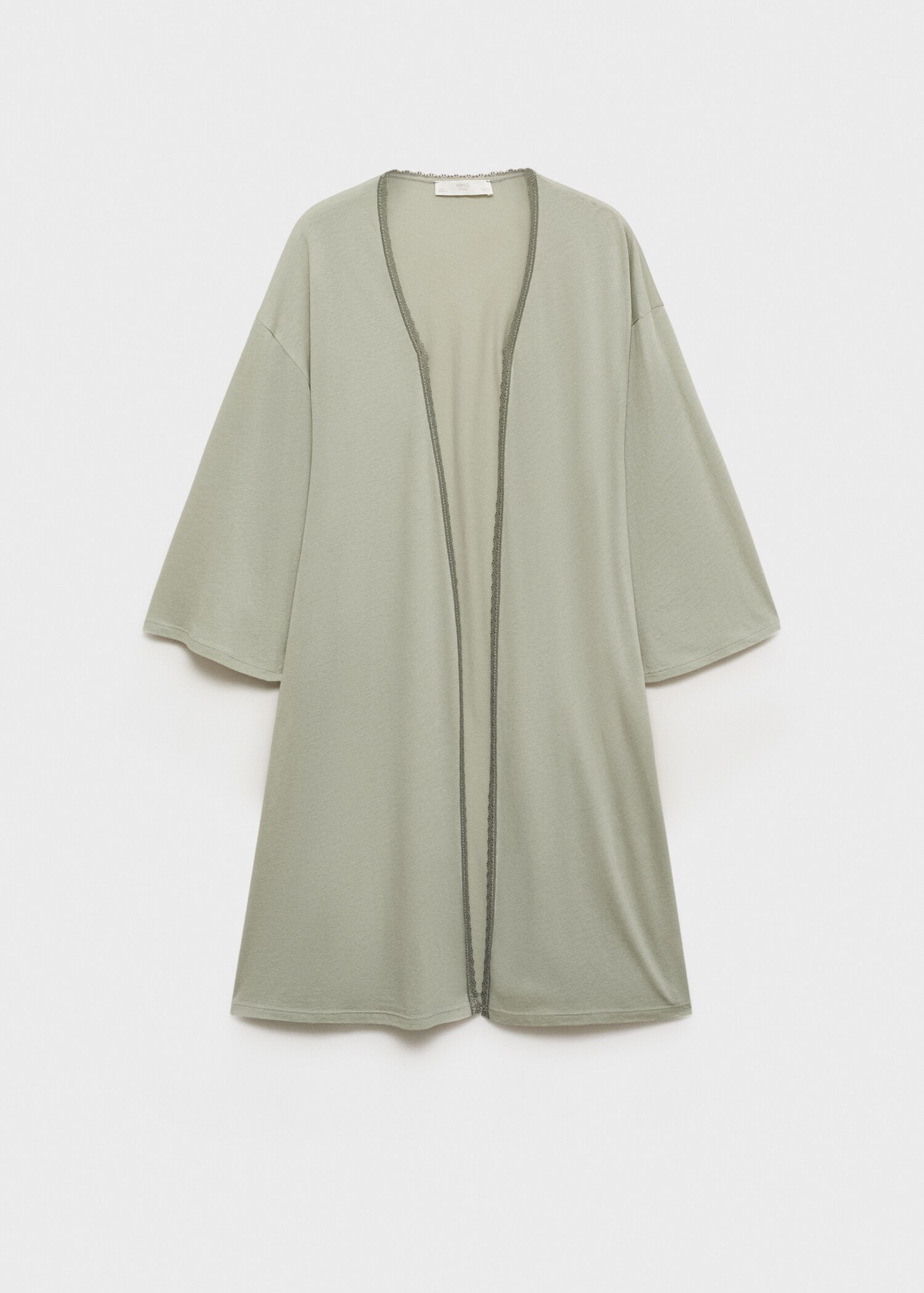 Βαμβακερή ρόμπα με τελειώματα σε αντίθεση - Προϊόν χωρίς μοντέλο