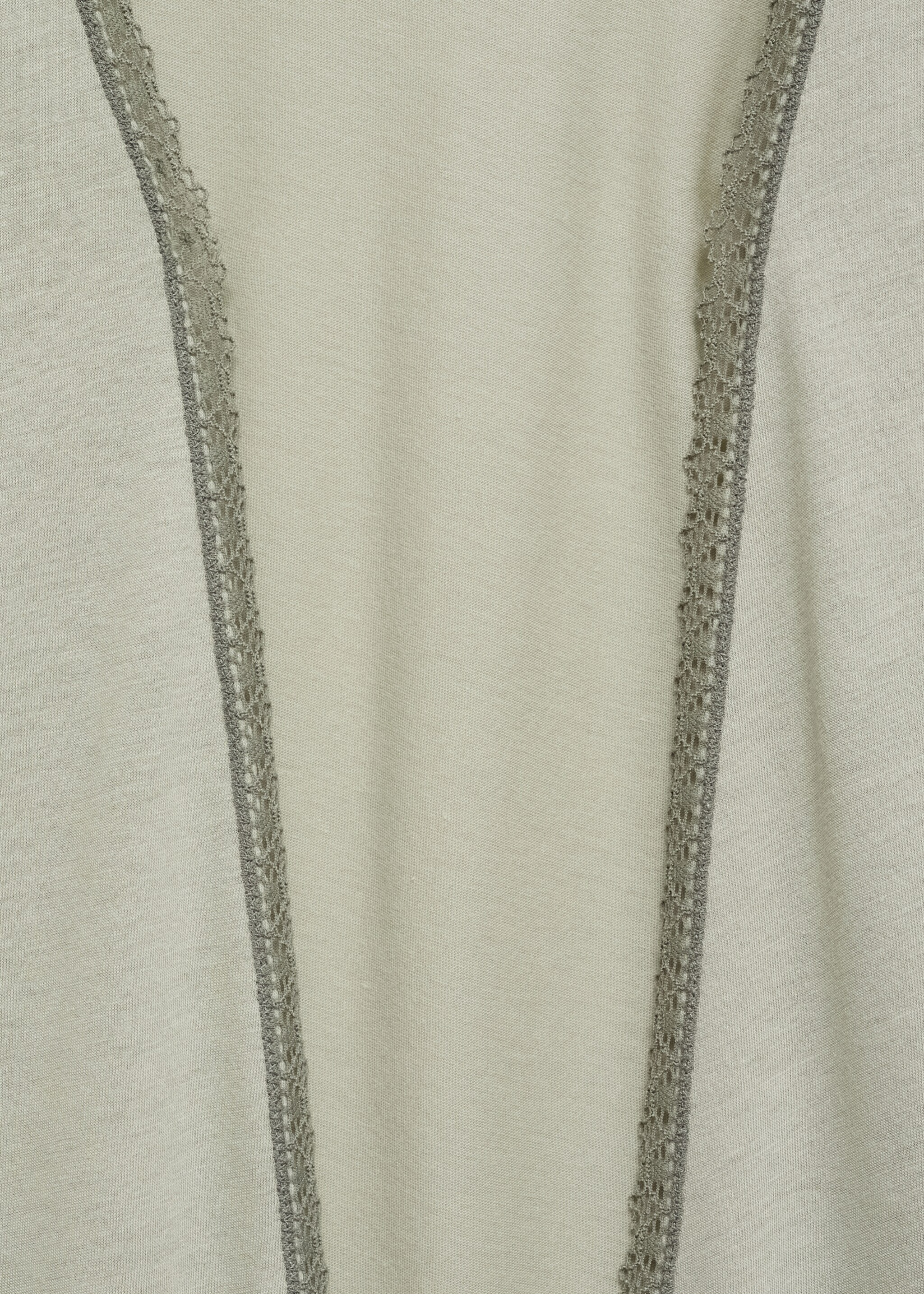 Cotton robe with contrasting lace - Details of the article 8, Aqua Green. Ref: 87062938-00.