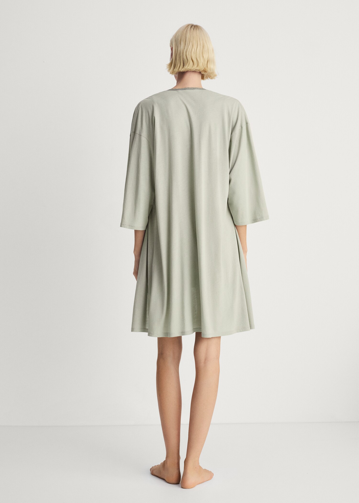 Βαμβακερή ρόμπα με τελειώματα σε αντίθεση - Πίσω όψη προϊόντος