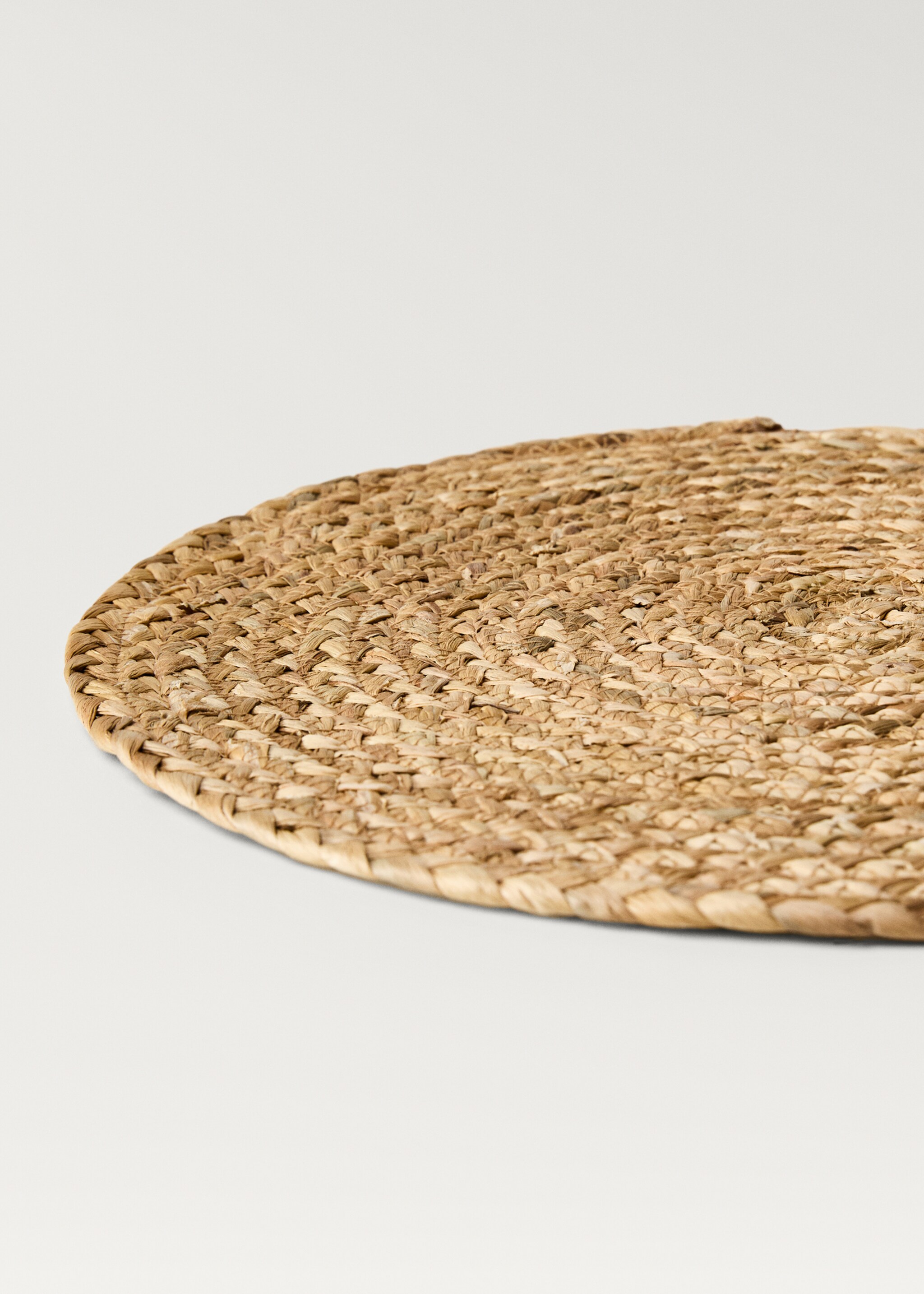 Natural fibre round tablecloth - Details of the article 1, Blue. Ref: 87062947-00.