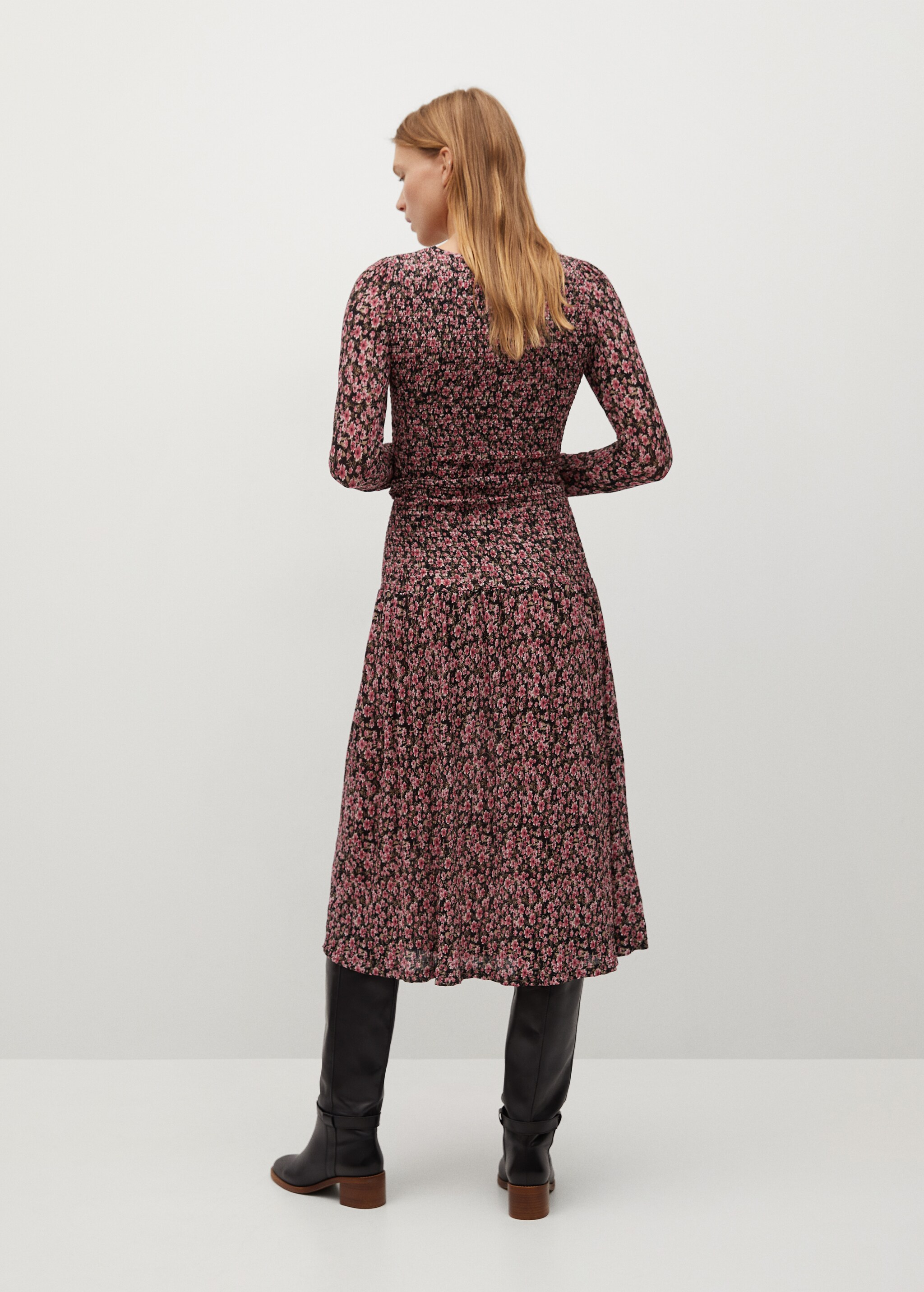 Vestido estampado floral volante - Reverso del artículo