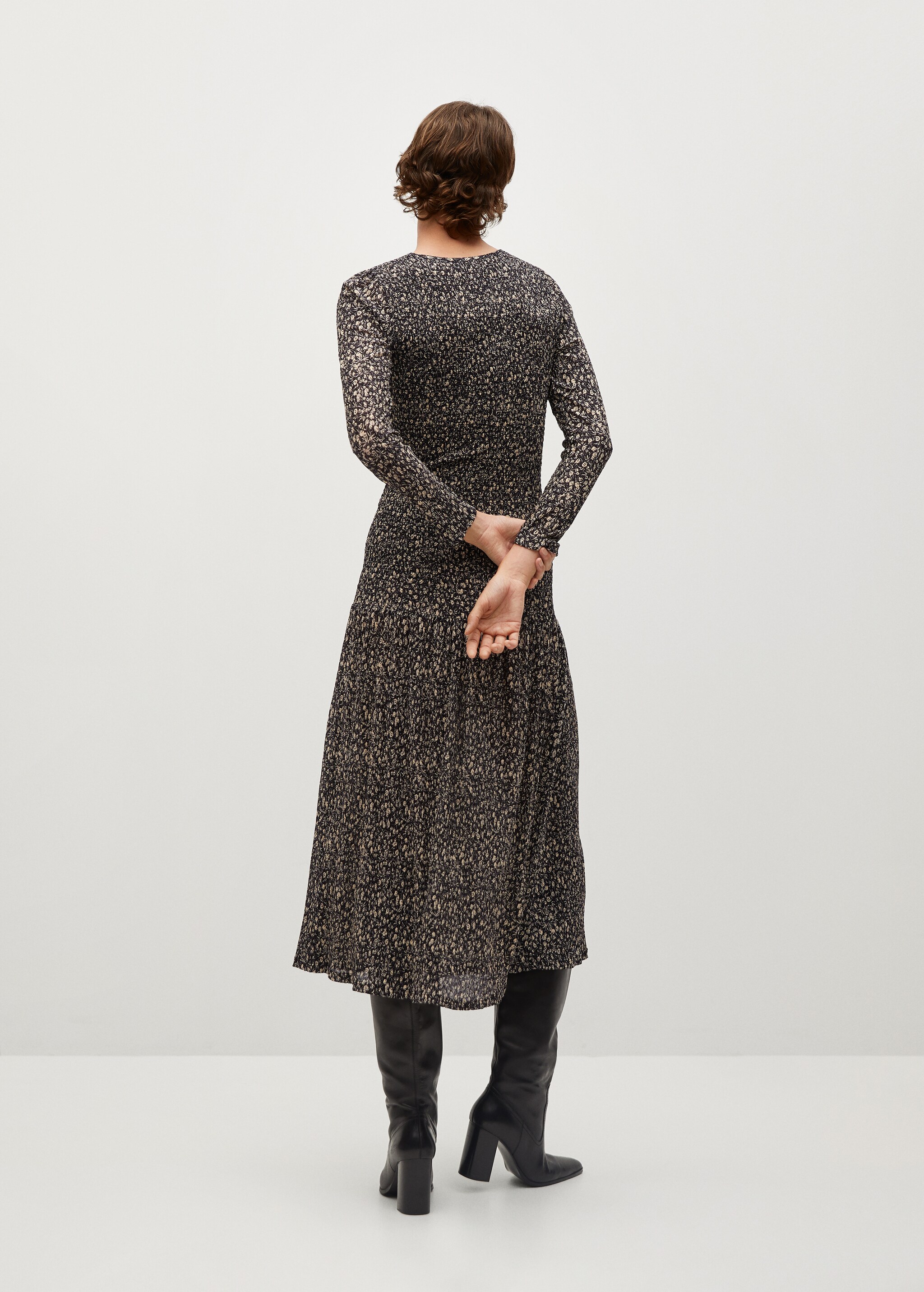 Vestido estampado floral volante - Reverso del artículo