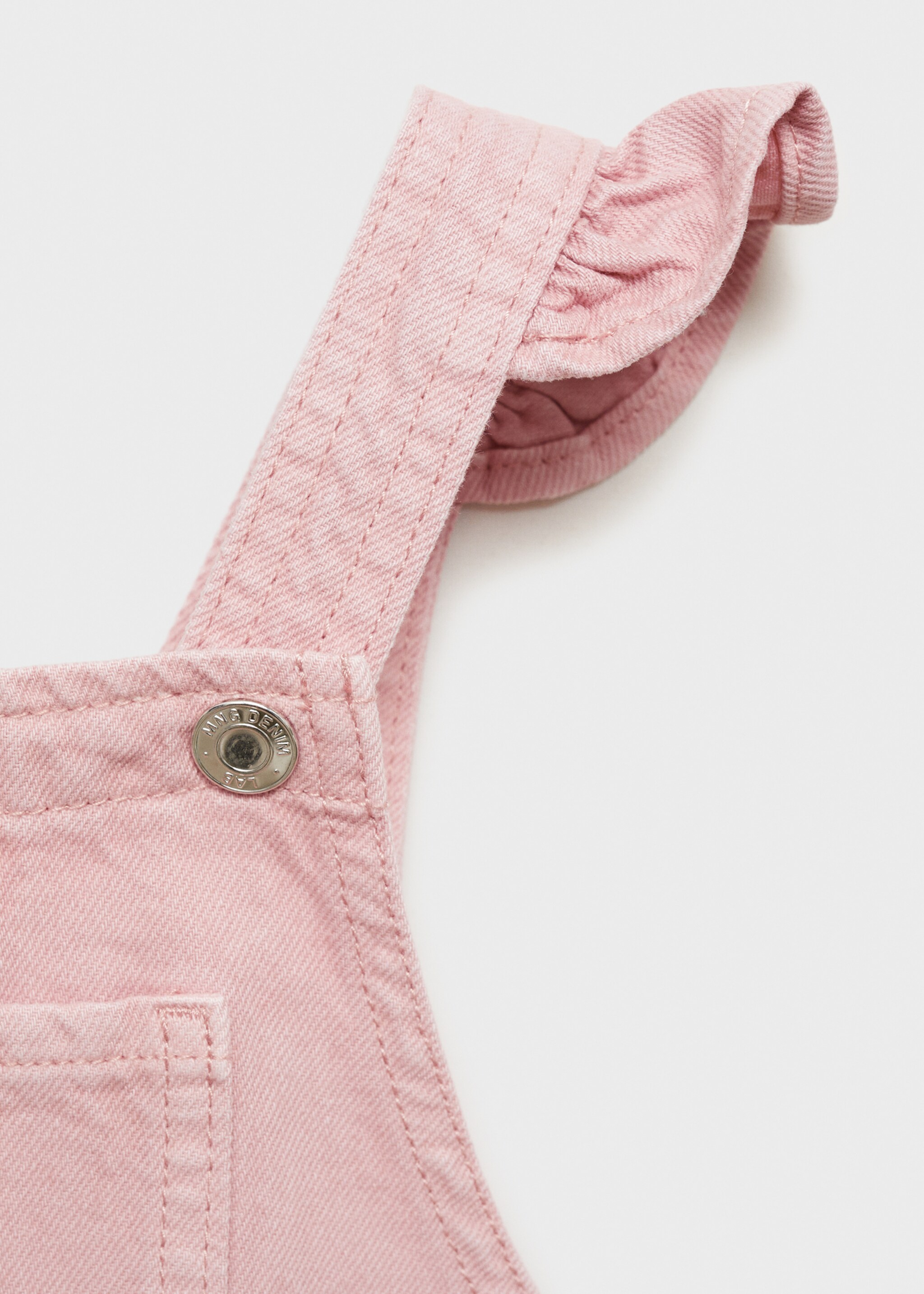 Long denim dungarees - Details of the article 0, Pink. Ref: 87063270-00.