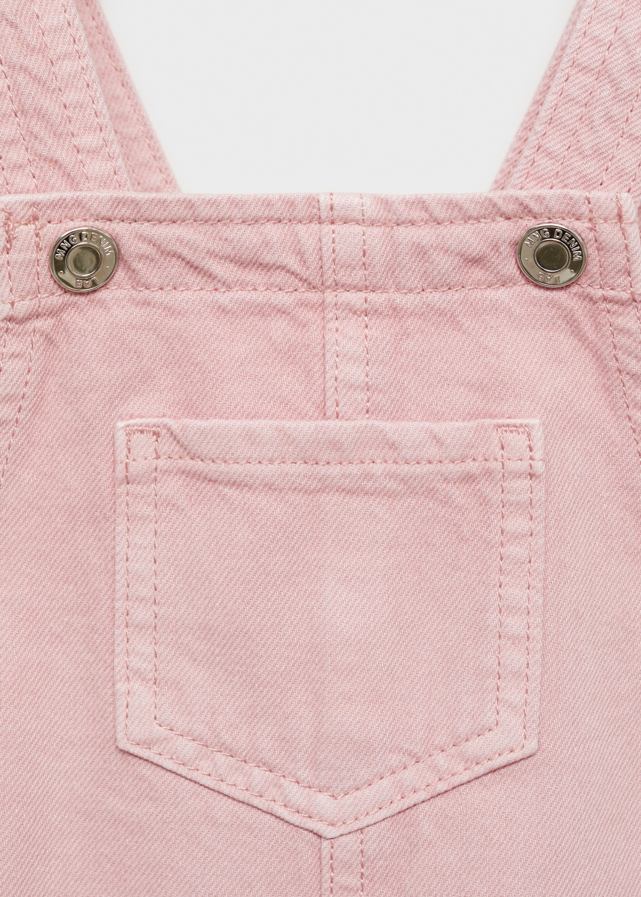 Long denim dungarees - Details of the article 8, Pink. Ref: 87063270-00.