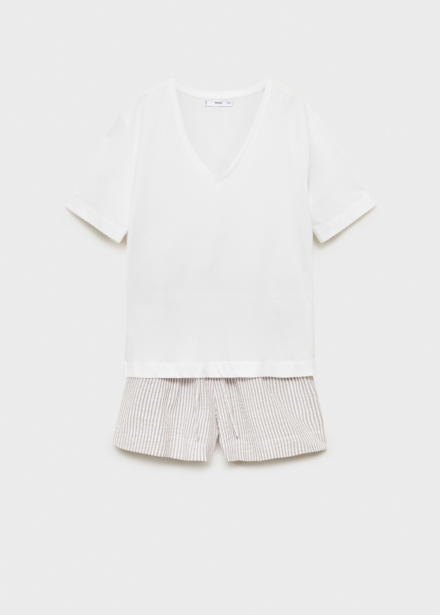 Zweiteiliger Seersucker-Pyjama mit Streifen - Artikel ohne Model