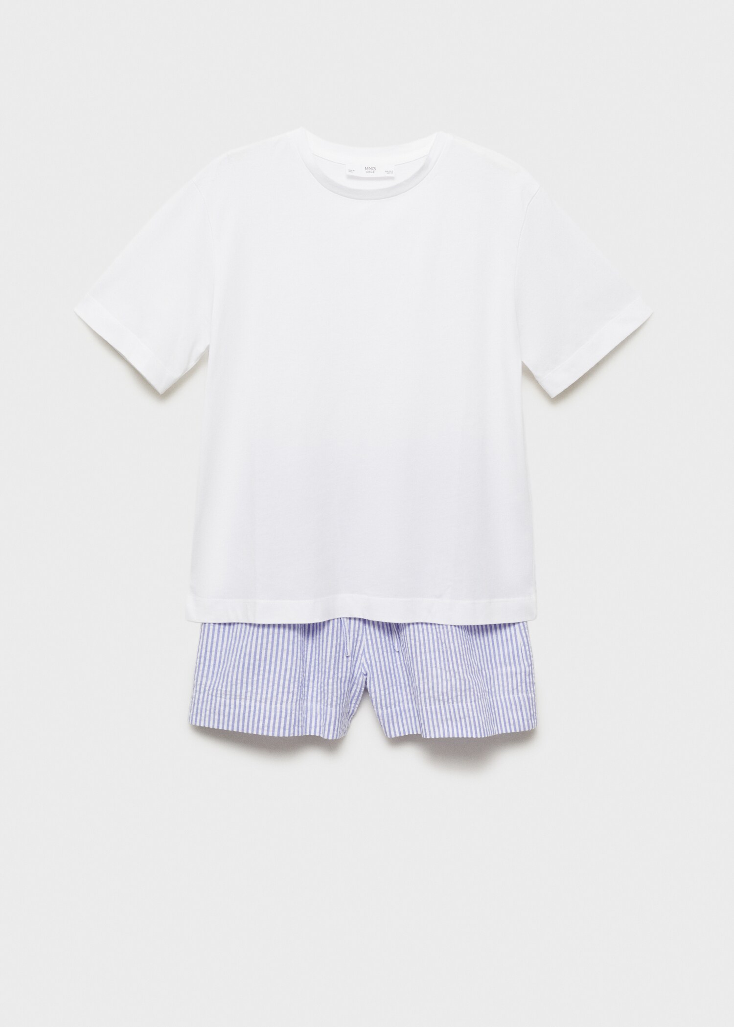 Zweiteiliger Seersucker-Pyjama mit Streifen - Artikel ohne Model