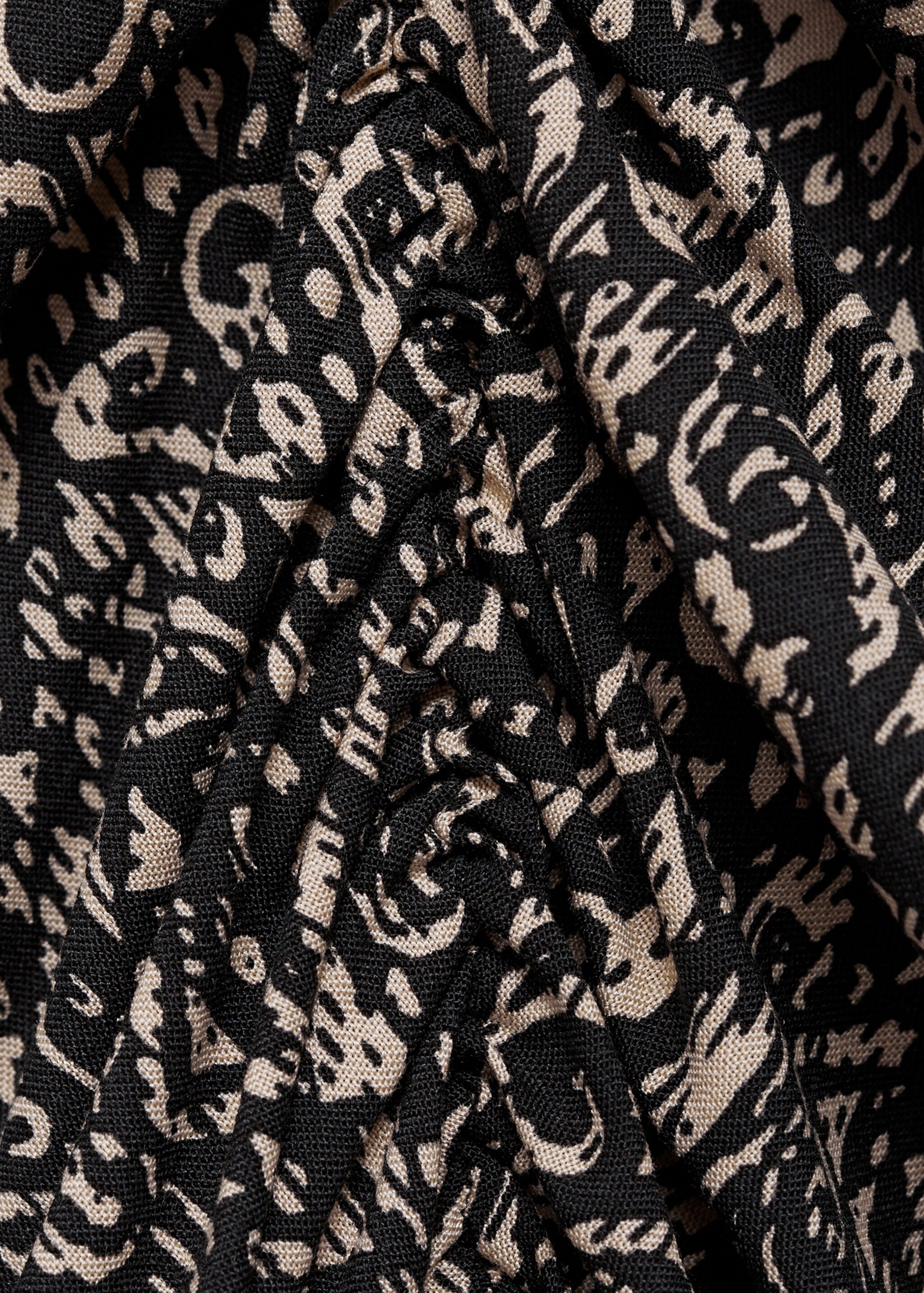 Printed ruched dress - Details of the article 0, Black. Ref: 87063278-00.